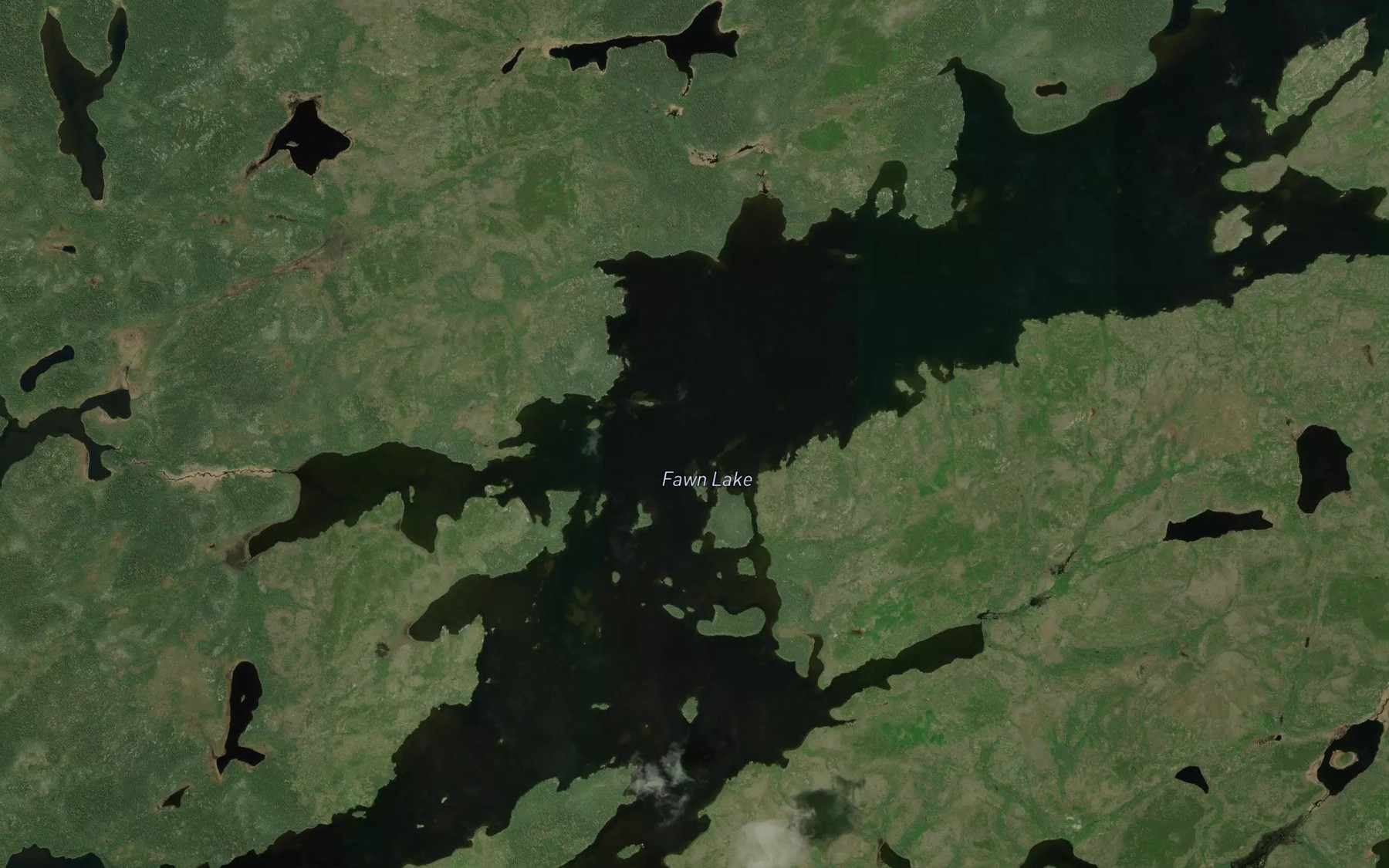 Satellite map of the Fawn Lake