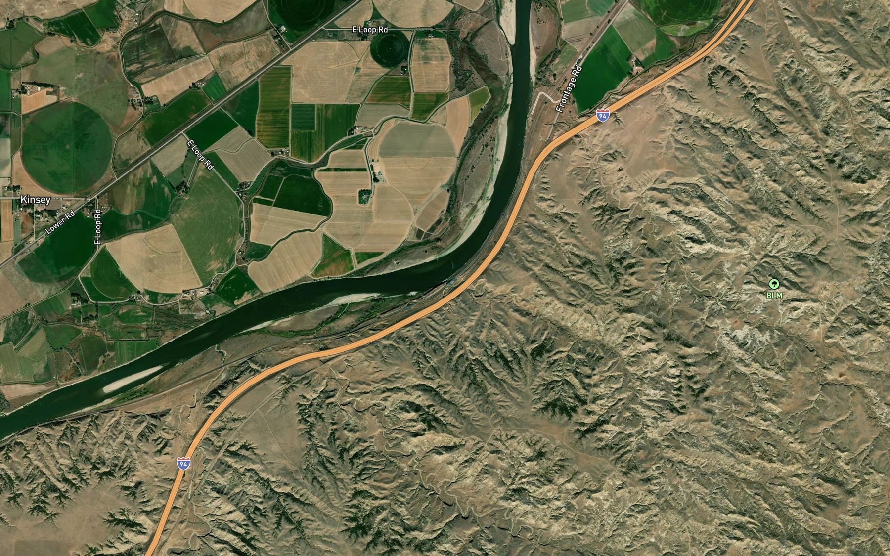 Satellite map of the Short Creek