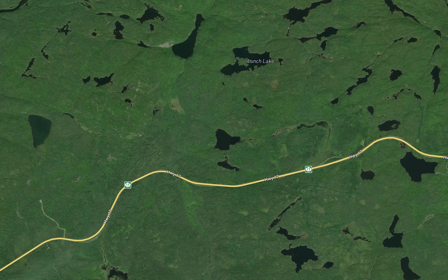 Satellite map of the Sister Lakes