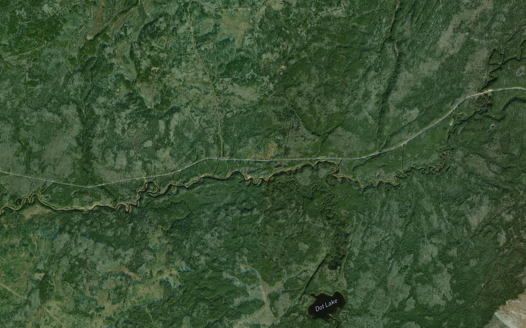 Satellite map of the Robbie Creek