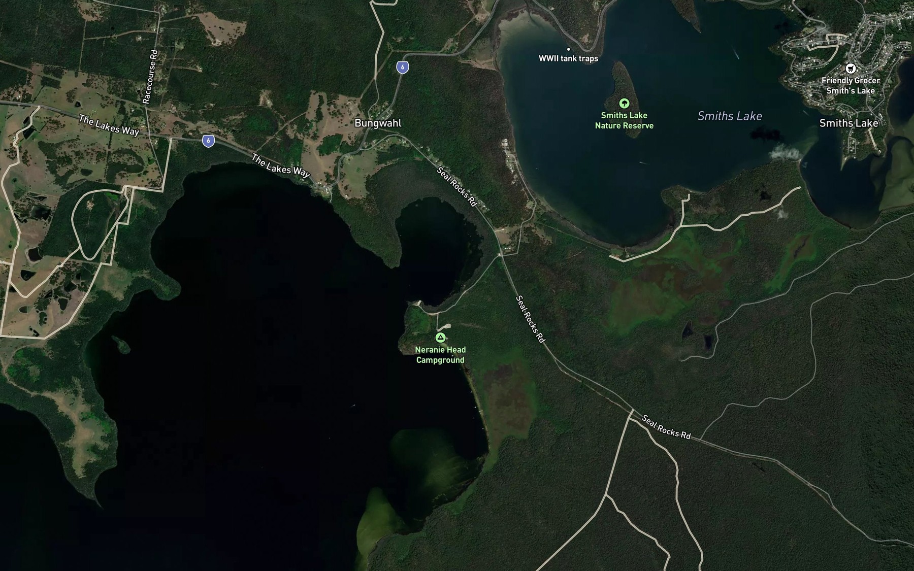 Satellite map of the Neranie Bay