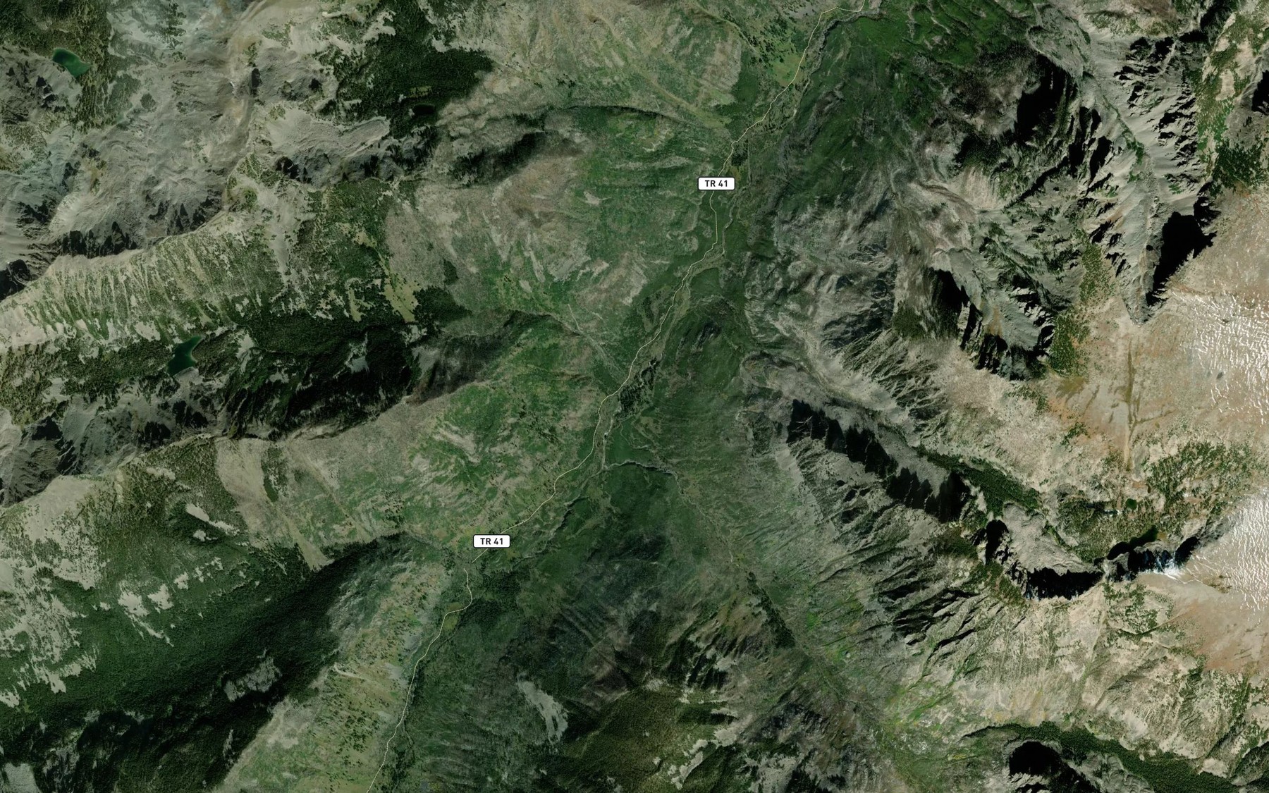 Satellite map of the Three Creeks