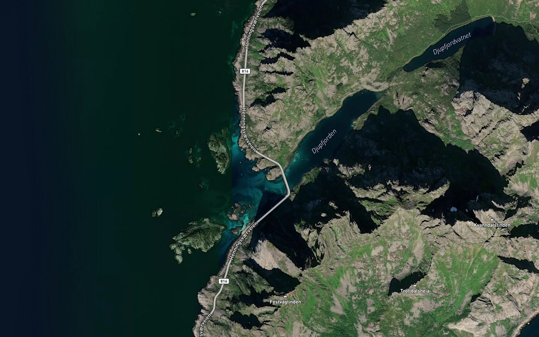 Satellite map of the Naustvika