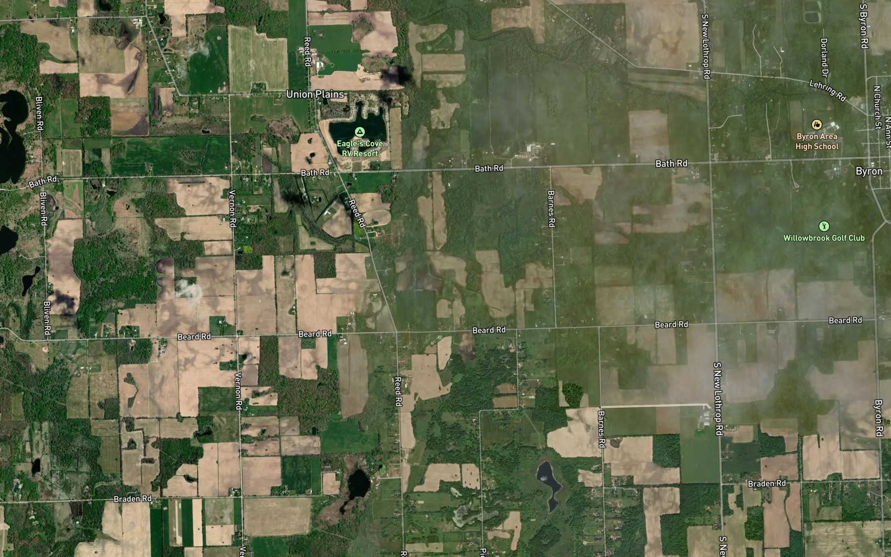 Satellite map of the Kanause Lake Drain