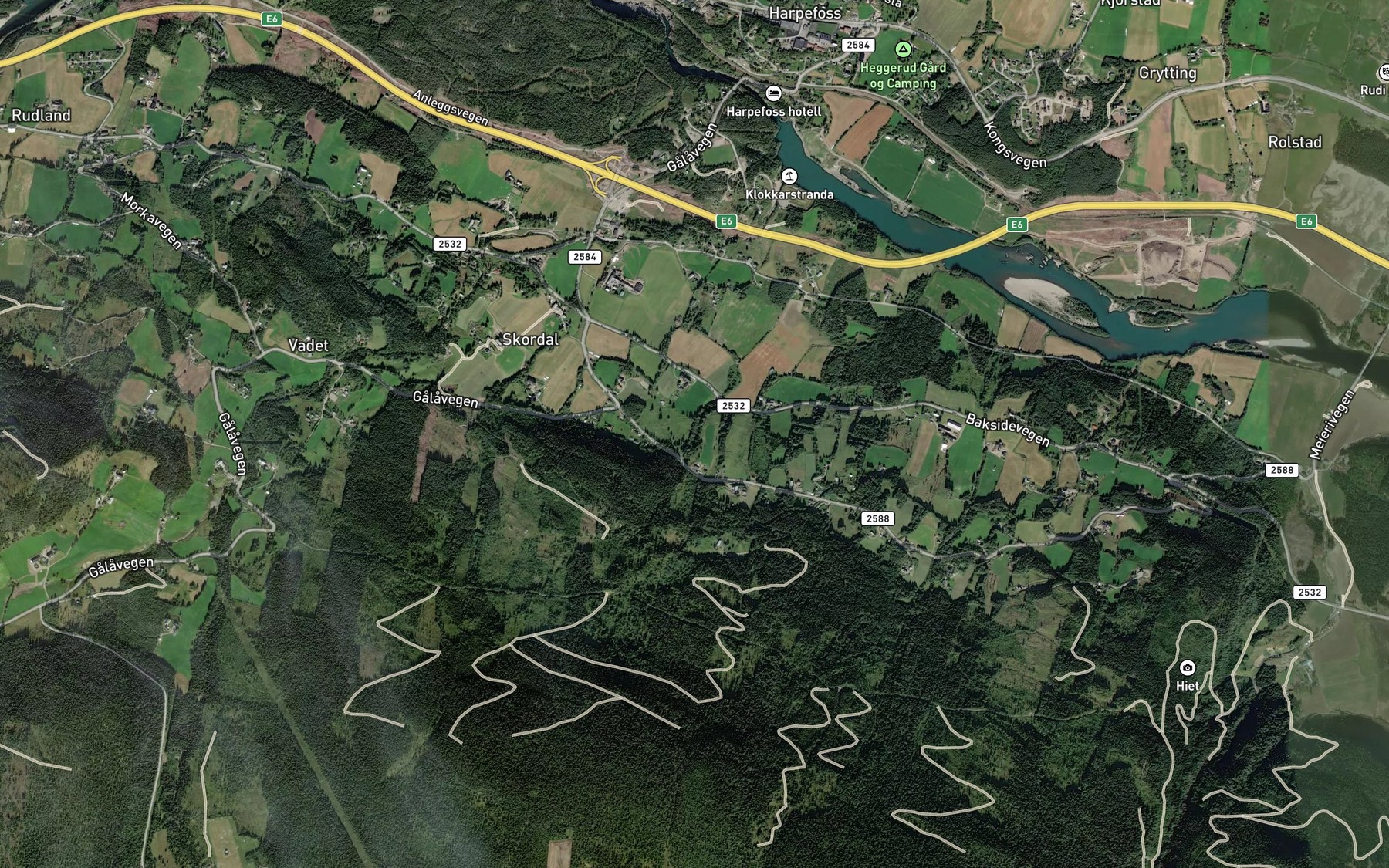 Satellite map of the Trolldalsbekken