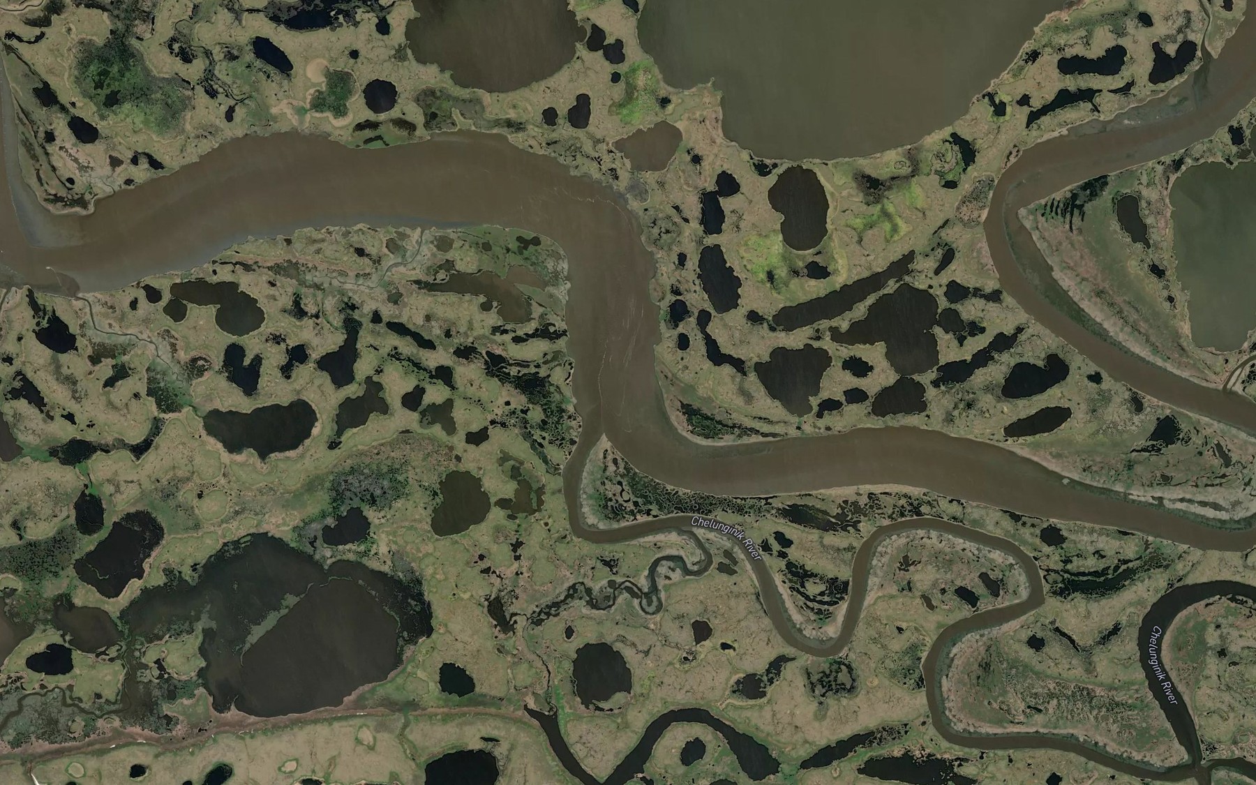 Satellite map of the Chelunginik River