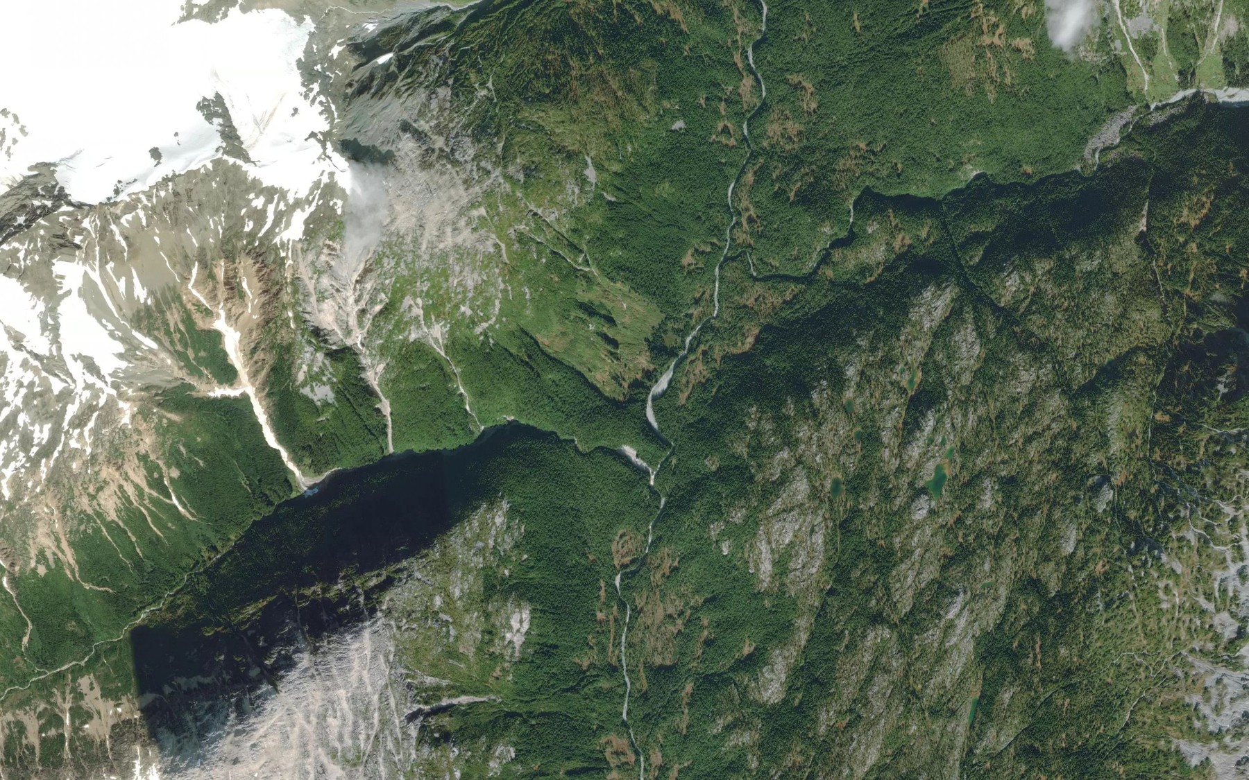 Satellite map of the Sias Creek