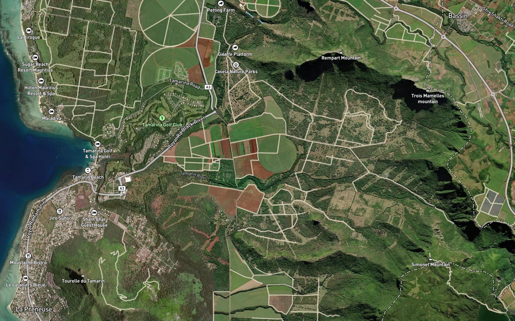 Satellite map of the Riviere Bassin Sale