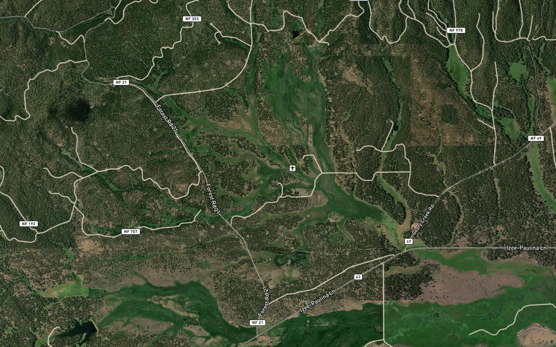 Satellite map of the Luce Creek