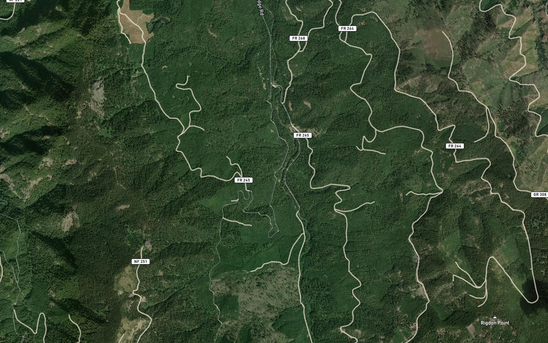 Satellite map of the Spider Creek