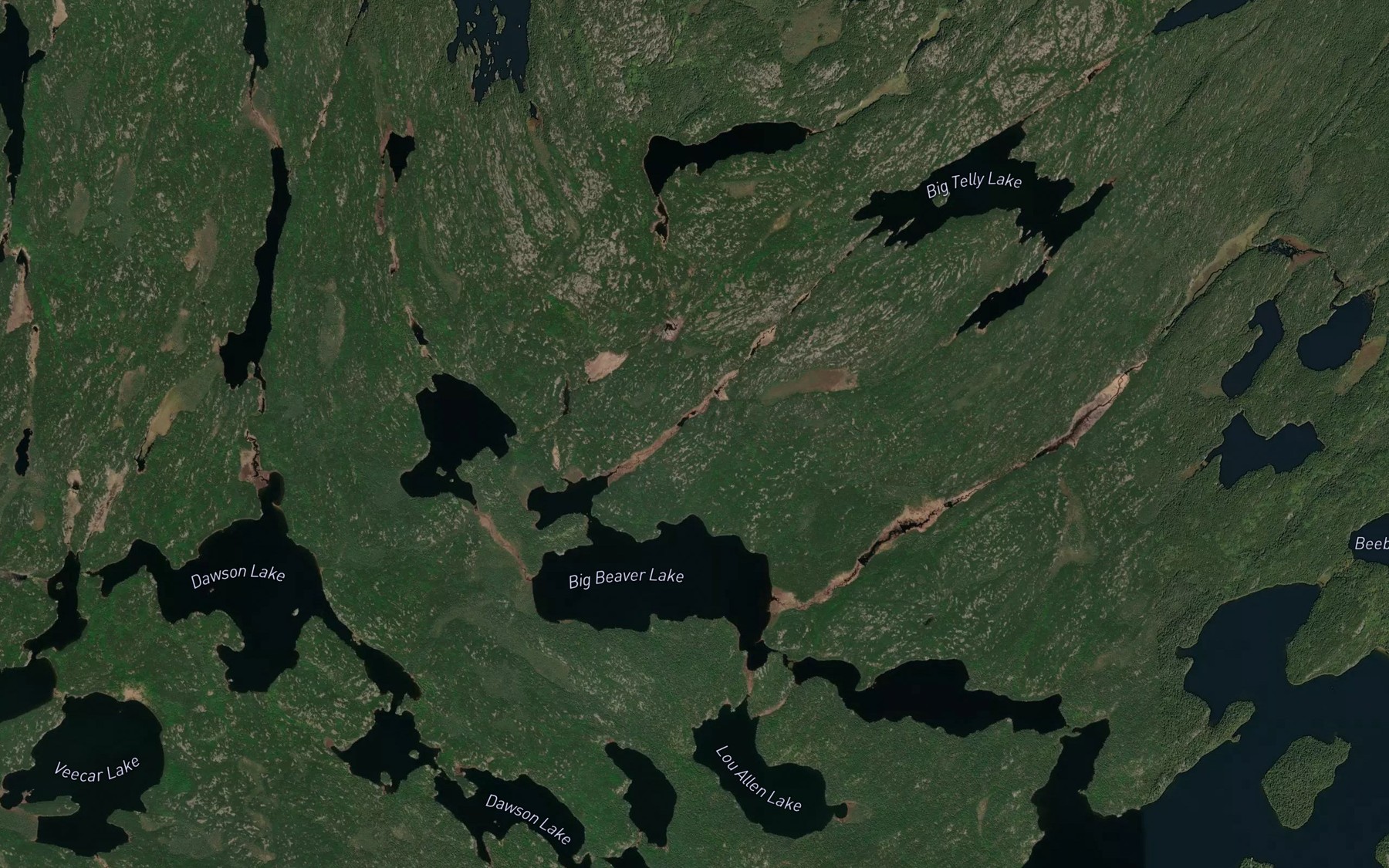 Satellite map of the Flegg Creek