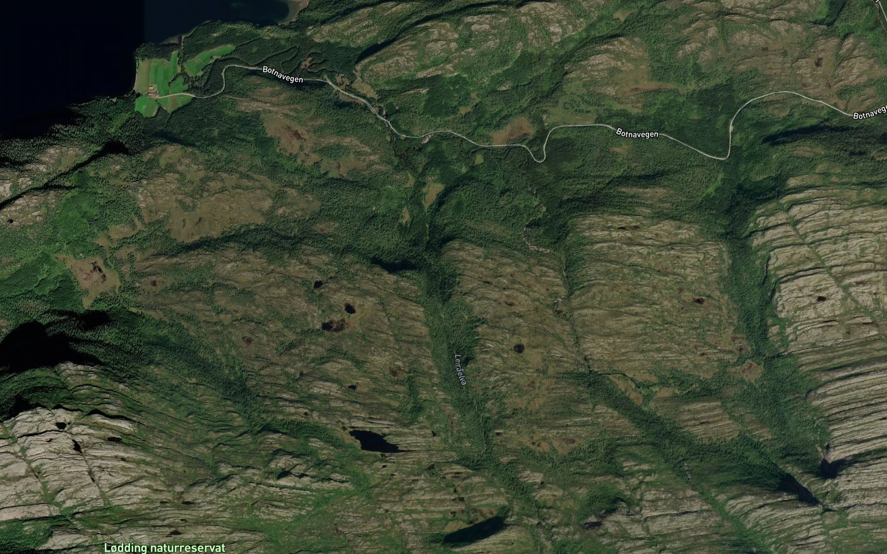 Satellite map of the Leiraelva