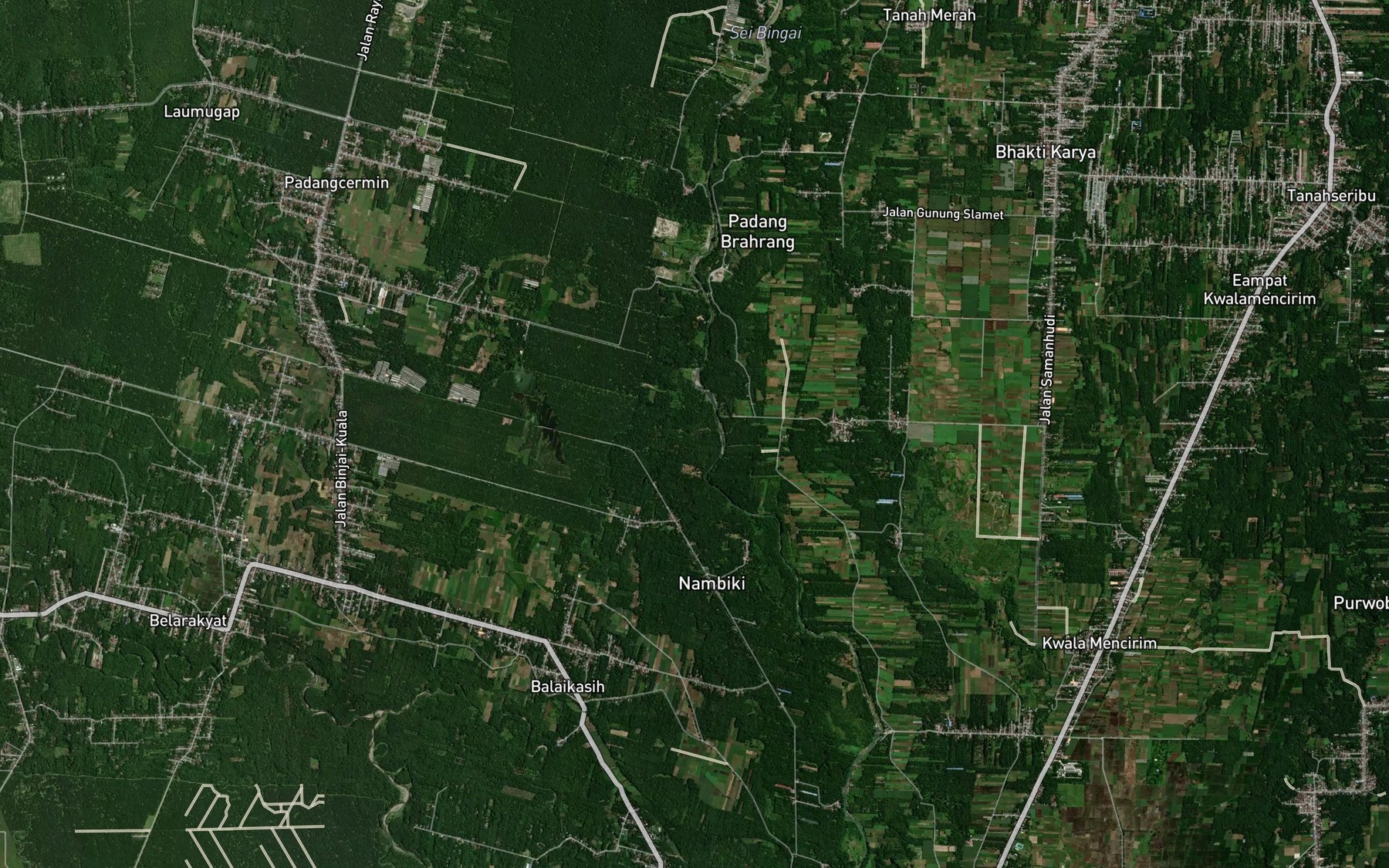 Satellite map of the Sungai Golda
