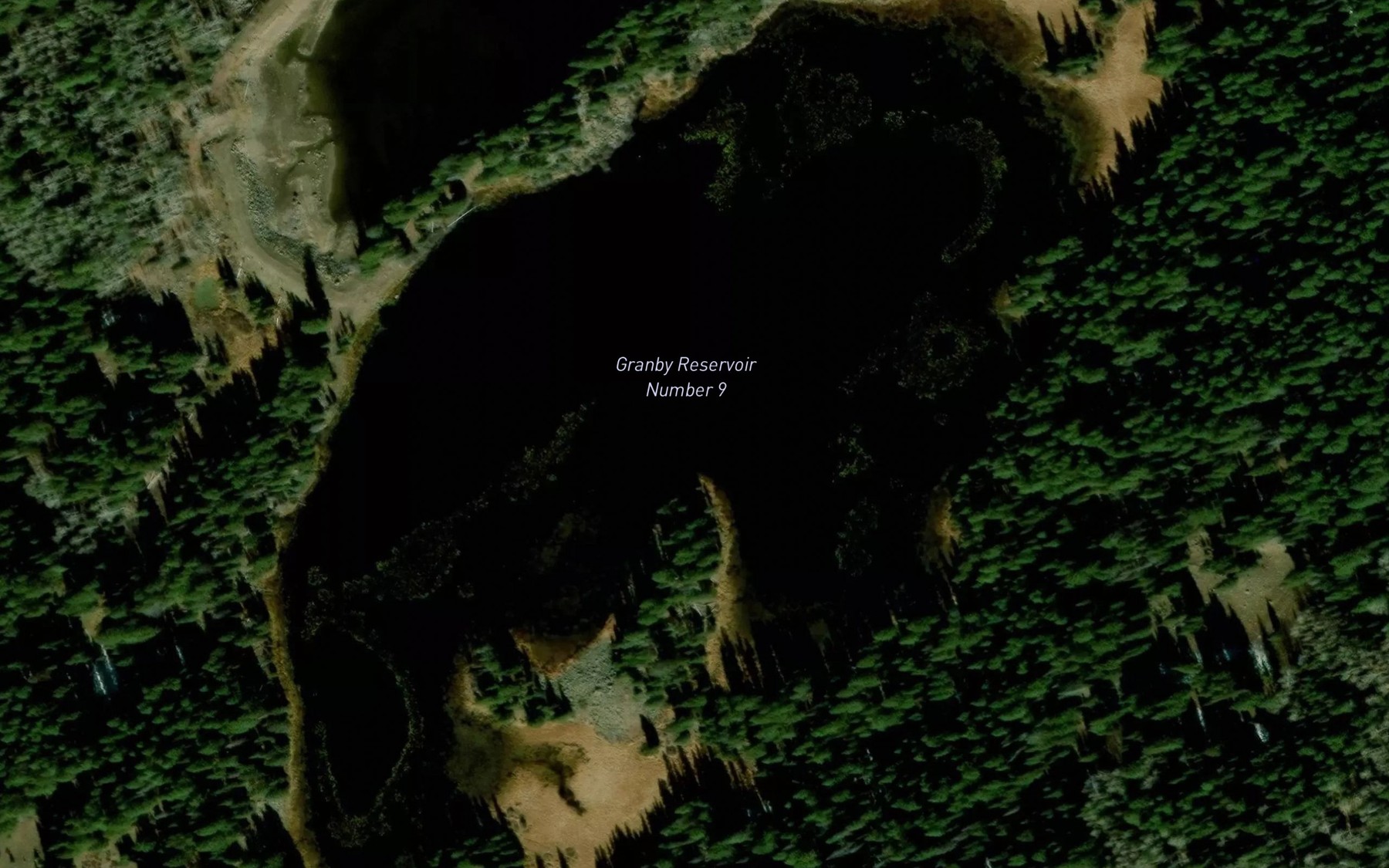Satellite map of the Granby Reservoir Number 9