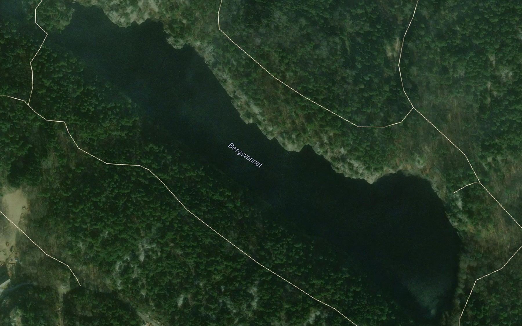 Satellite map of the Bergevatnet