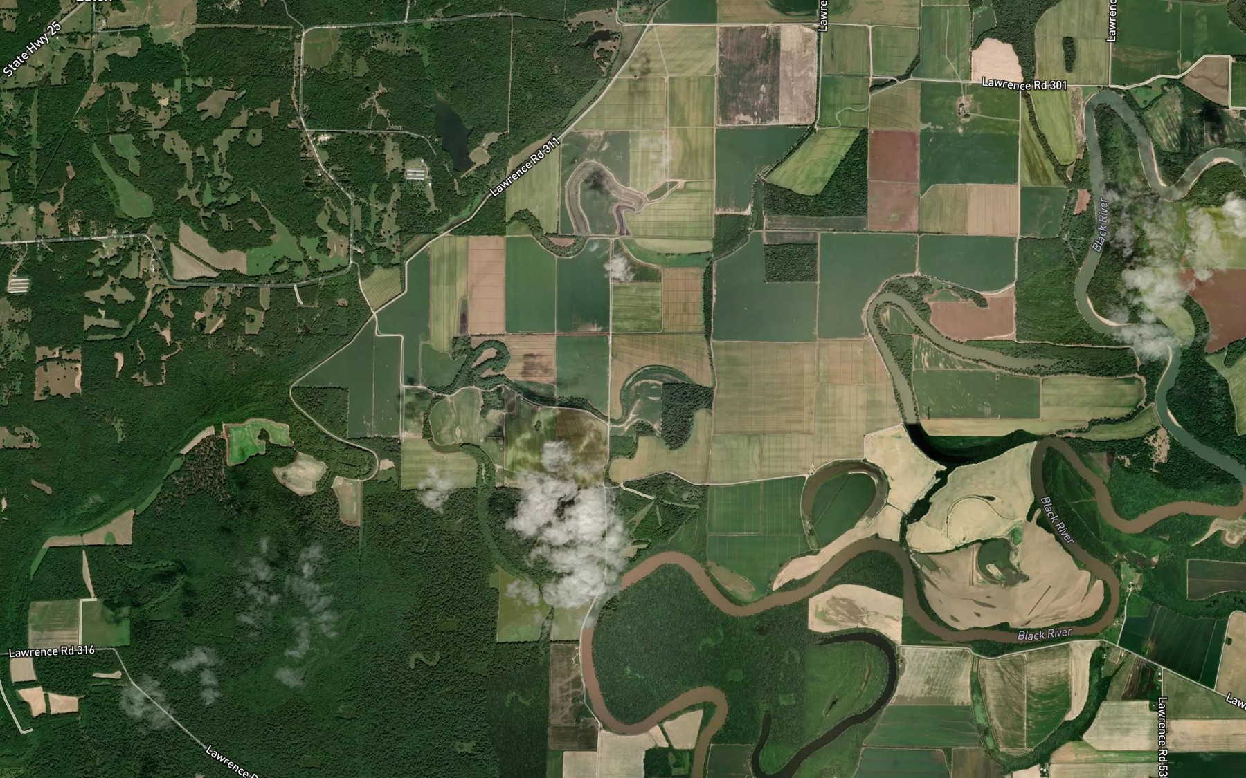 Satellite map of the Crow Creek