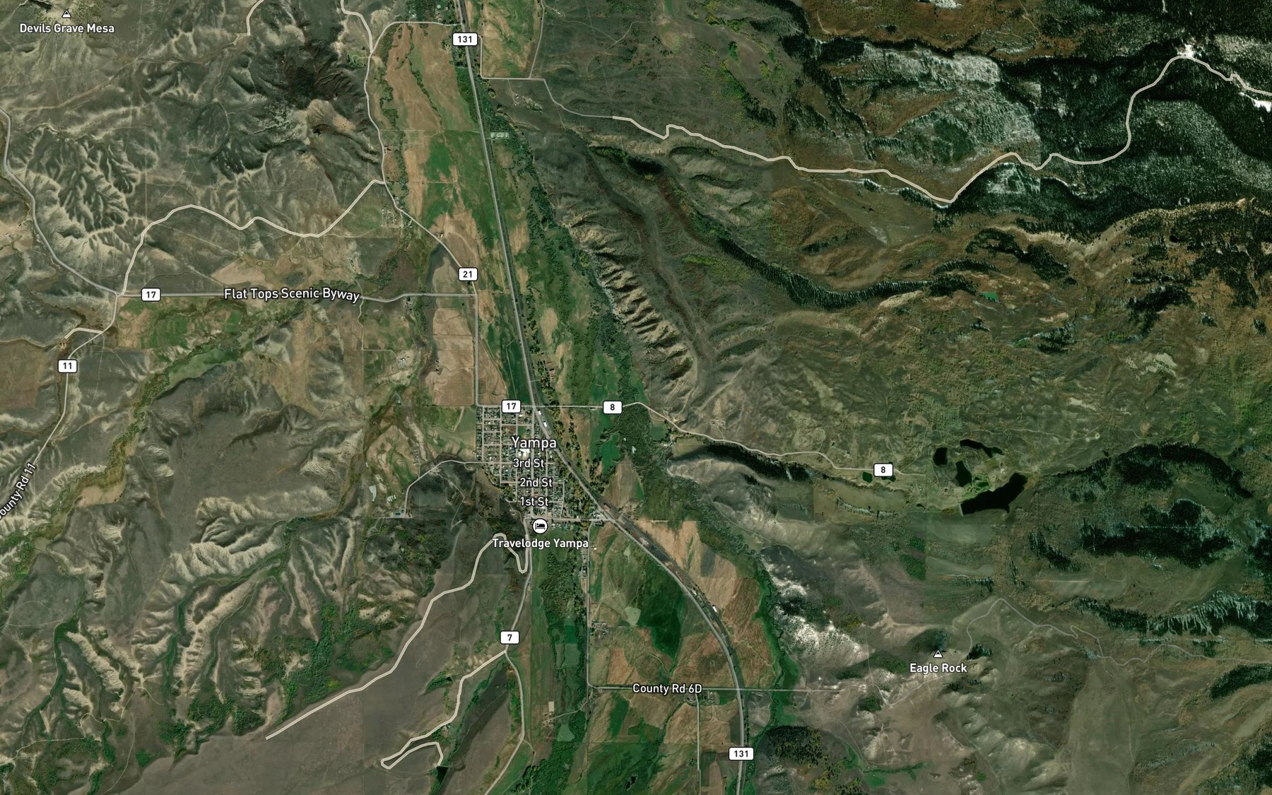 Satellite map of the Phillips Creek
