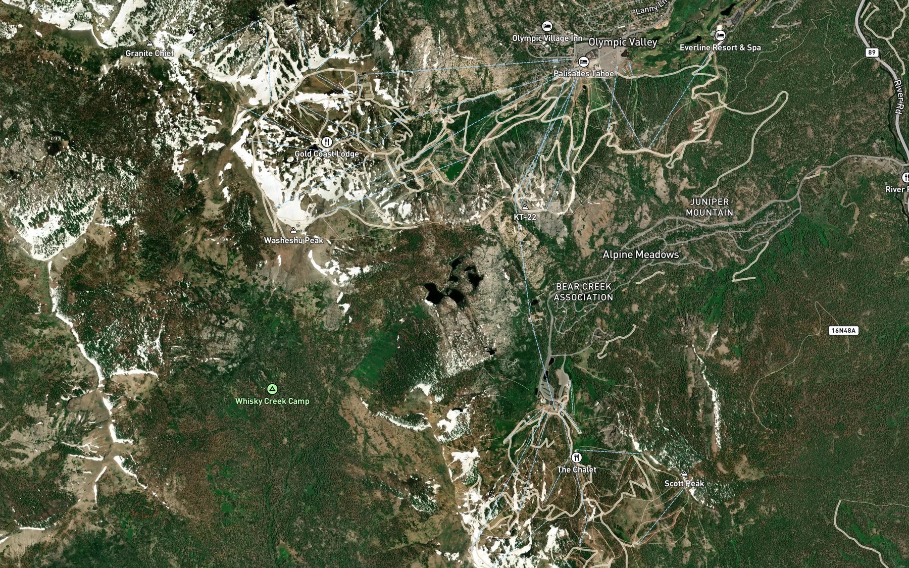 Satellite map of the Five Lakes