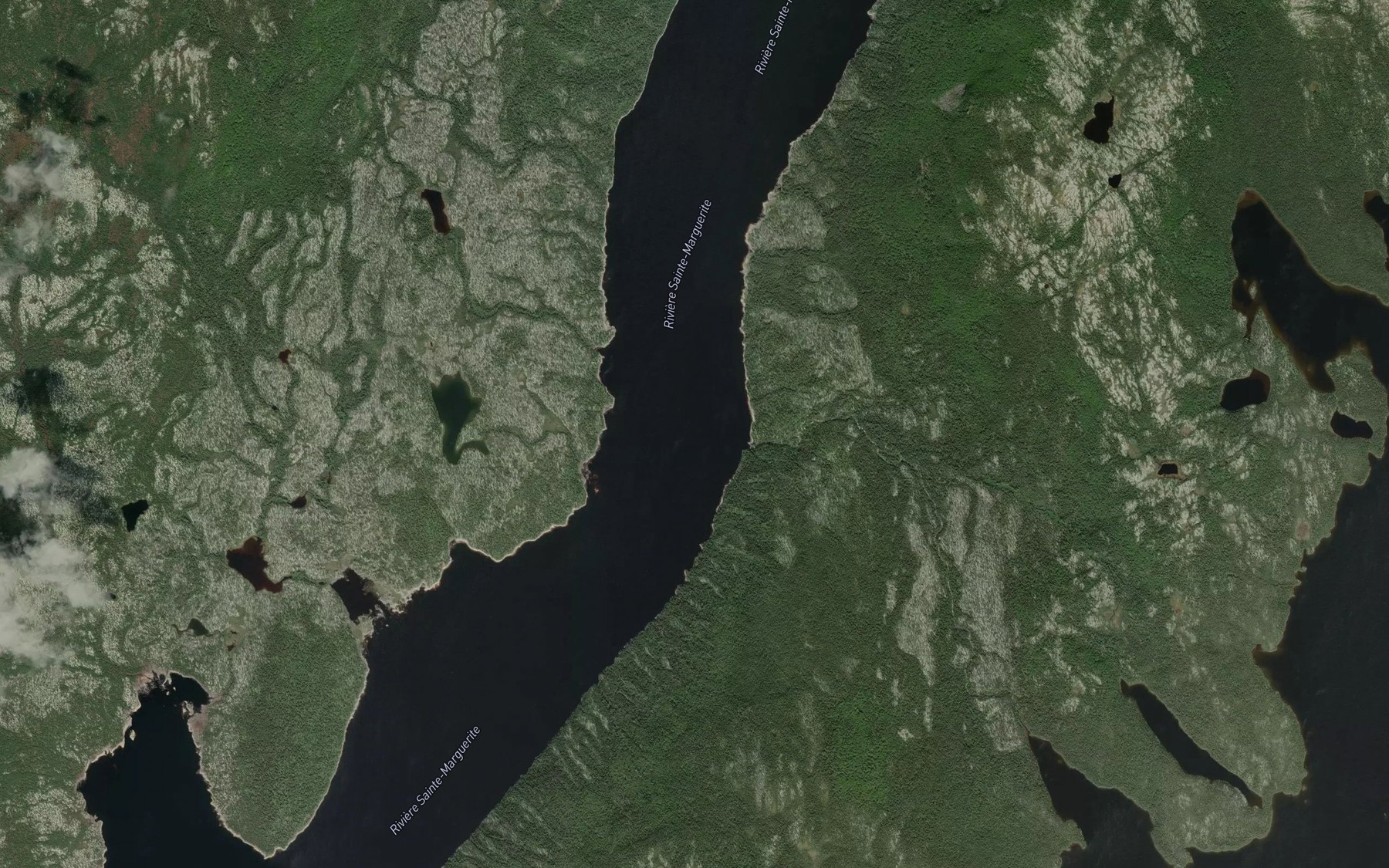 Satellite map of the Ruisseau Kauashetshu