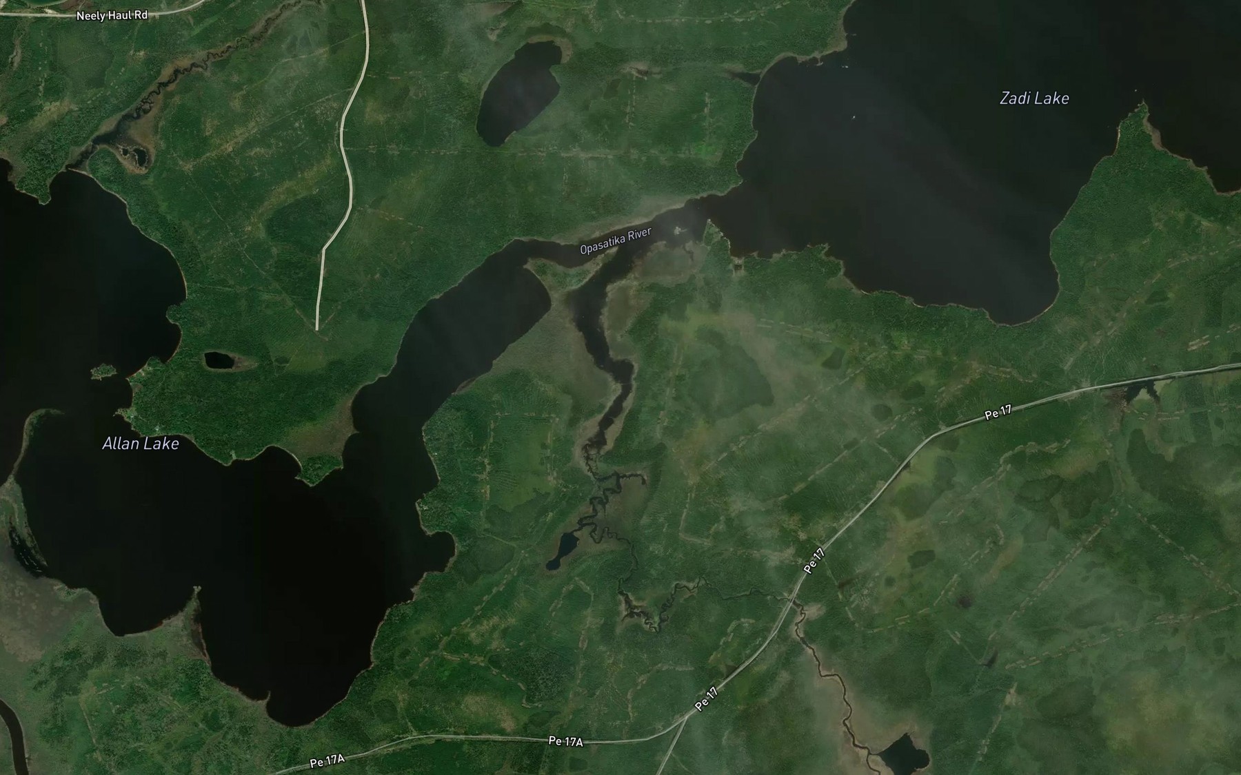 Satellite map of the Neely Creek
