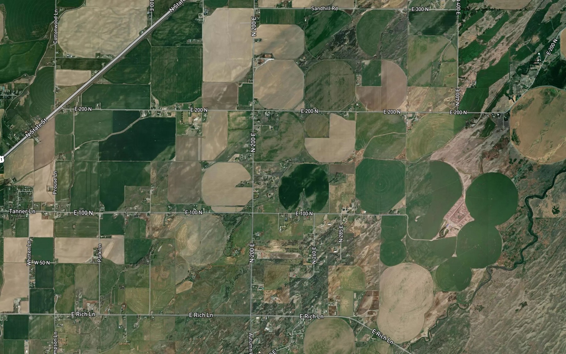 Satellite map of the Blackfoot Slough