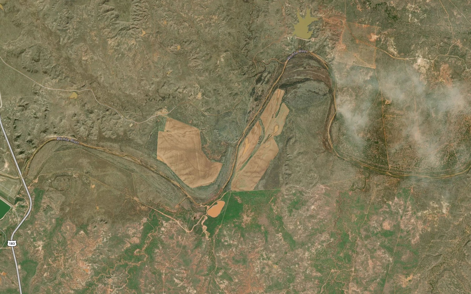 Satellite map of the Whiskey Creek