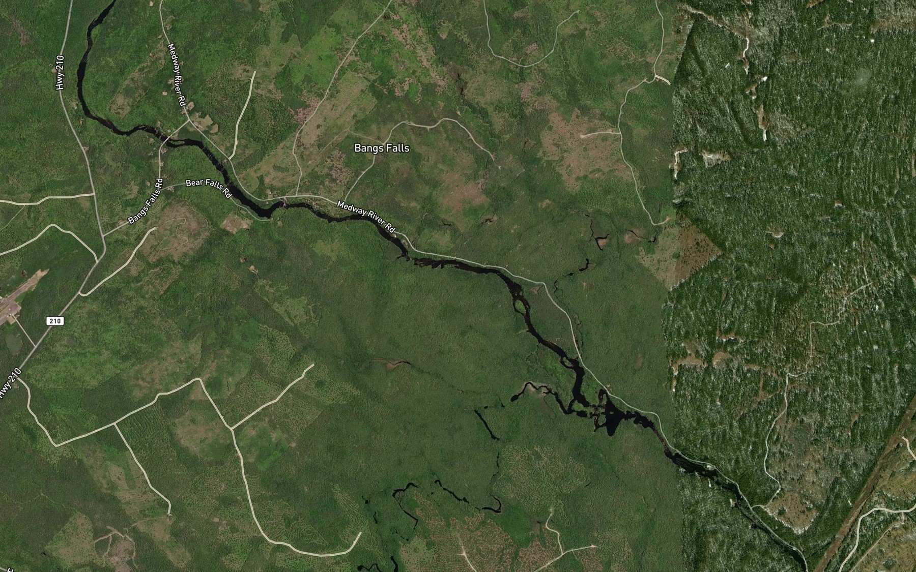 Satellite map of the Buggy Hole