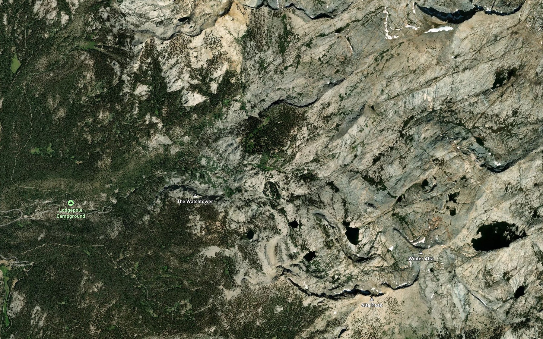 Satellite map of the Horse Creek