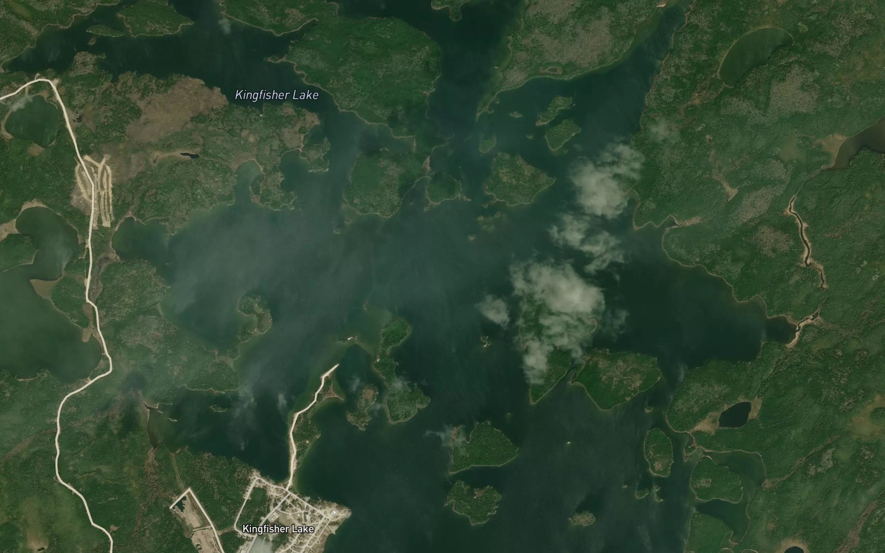 Satellite map of the Kingfisher Lake