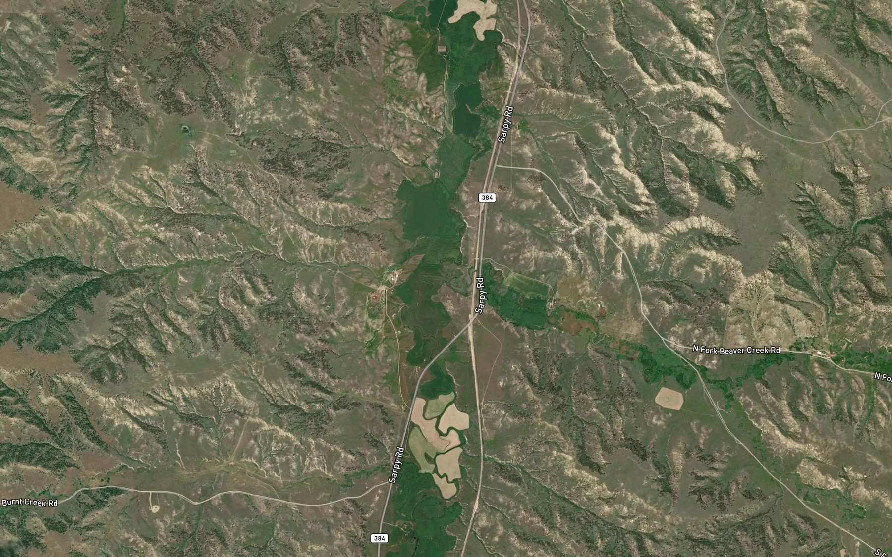 Satellite map of the Beaver Creek