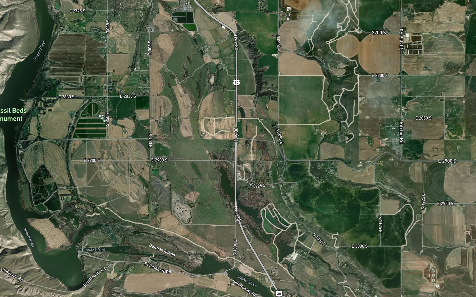Satellite map of the Big Bend Ditch