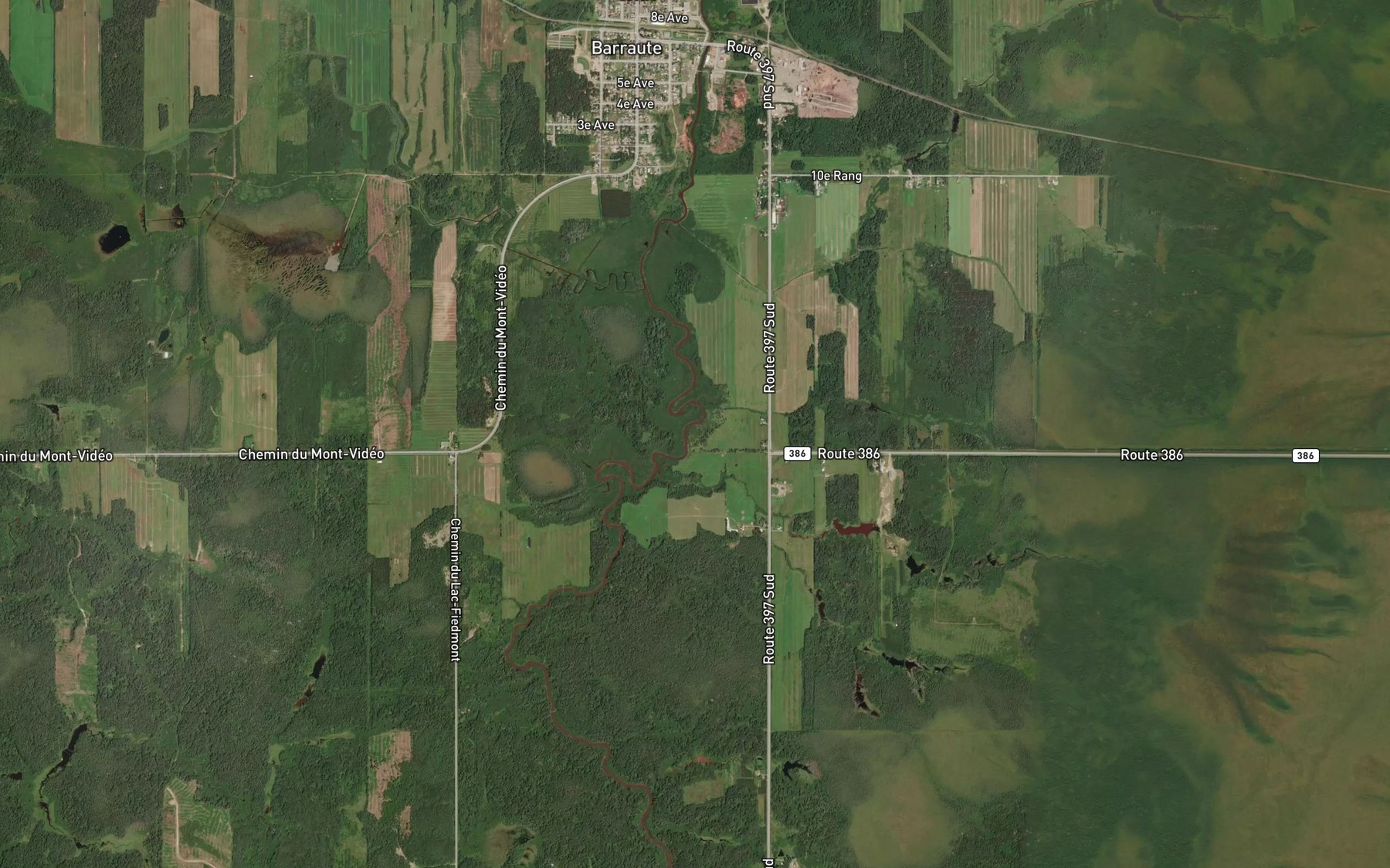 Satellite map of the Riviere des Aulnes