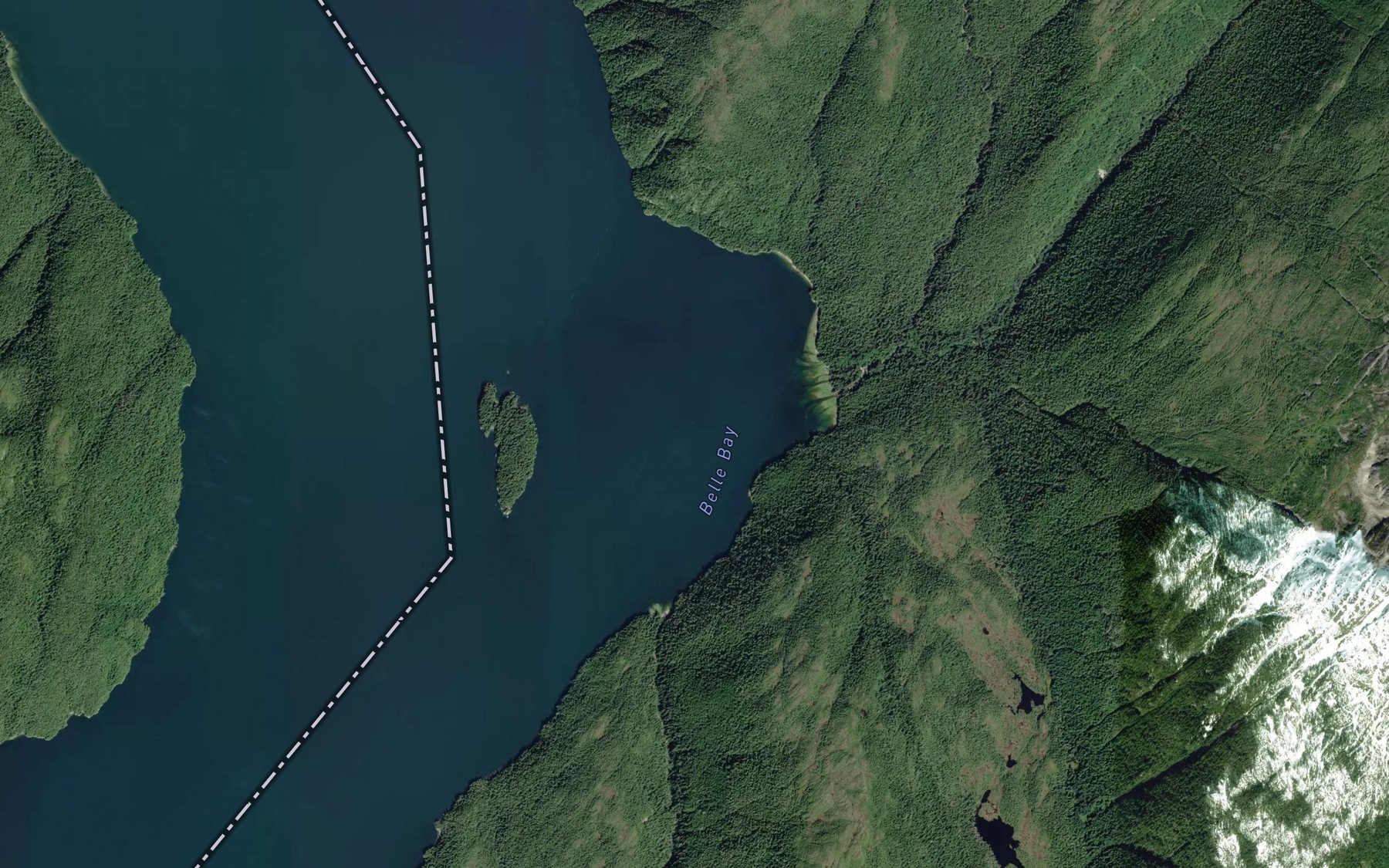 Satellite map of the Belle Bay