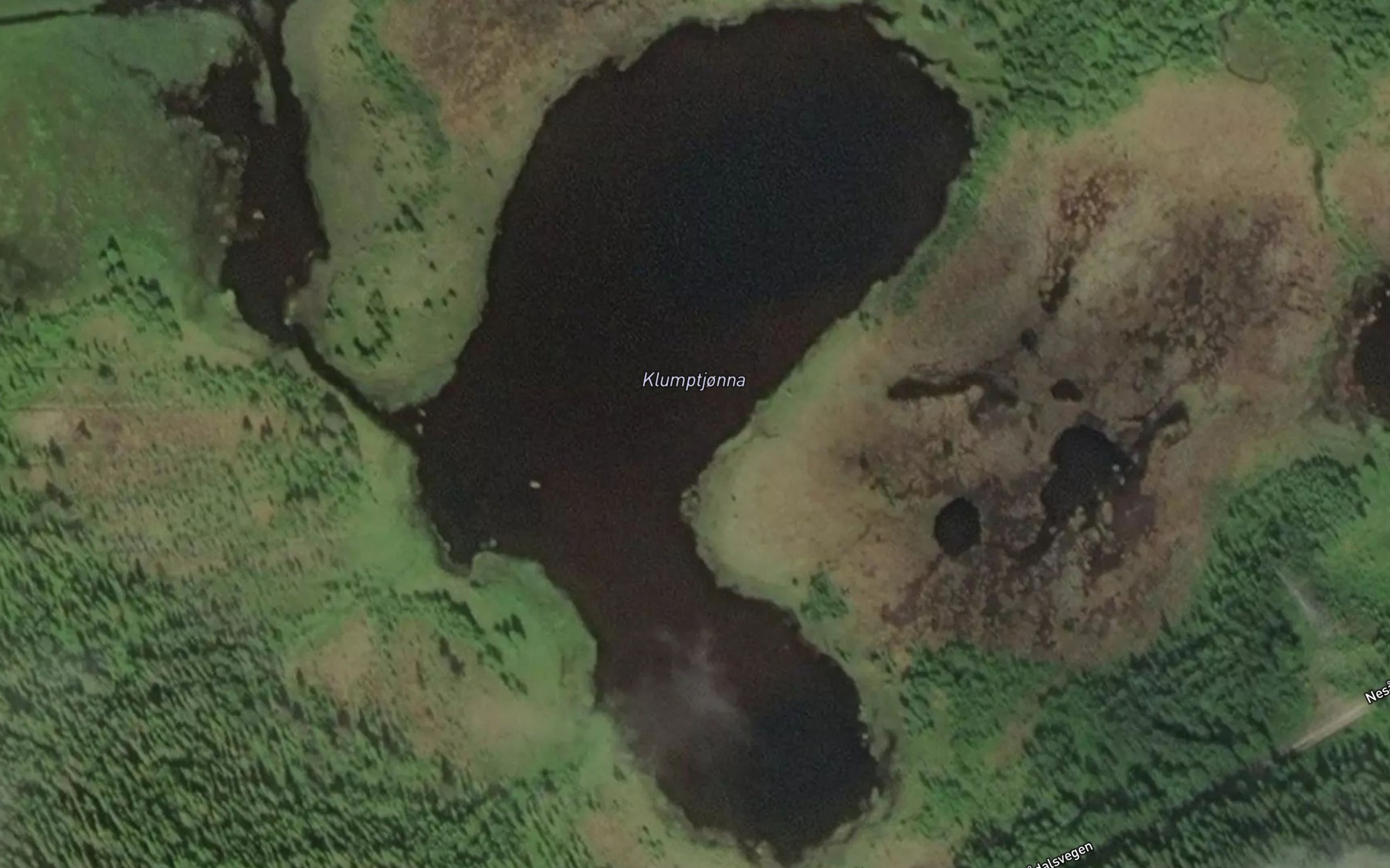 Satellite map of the Klumptjorna