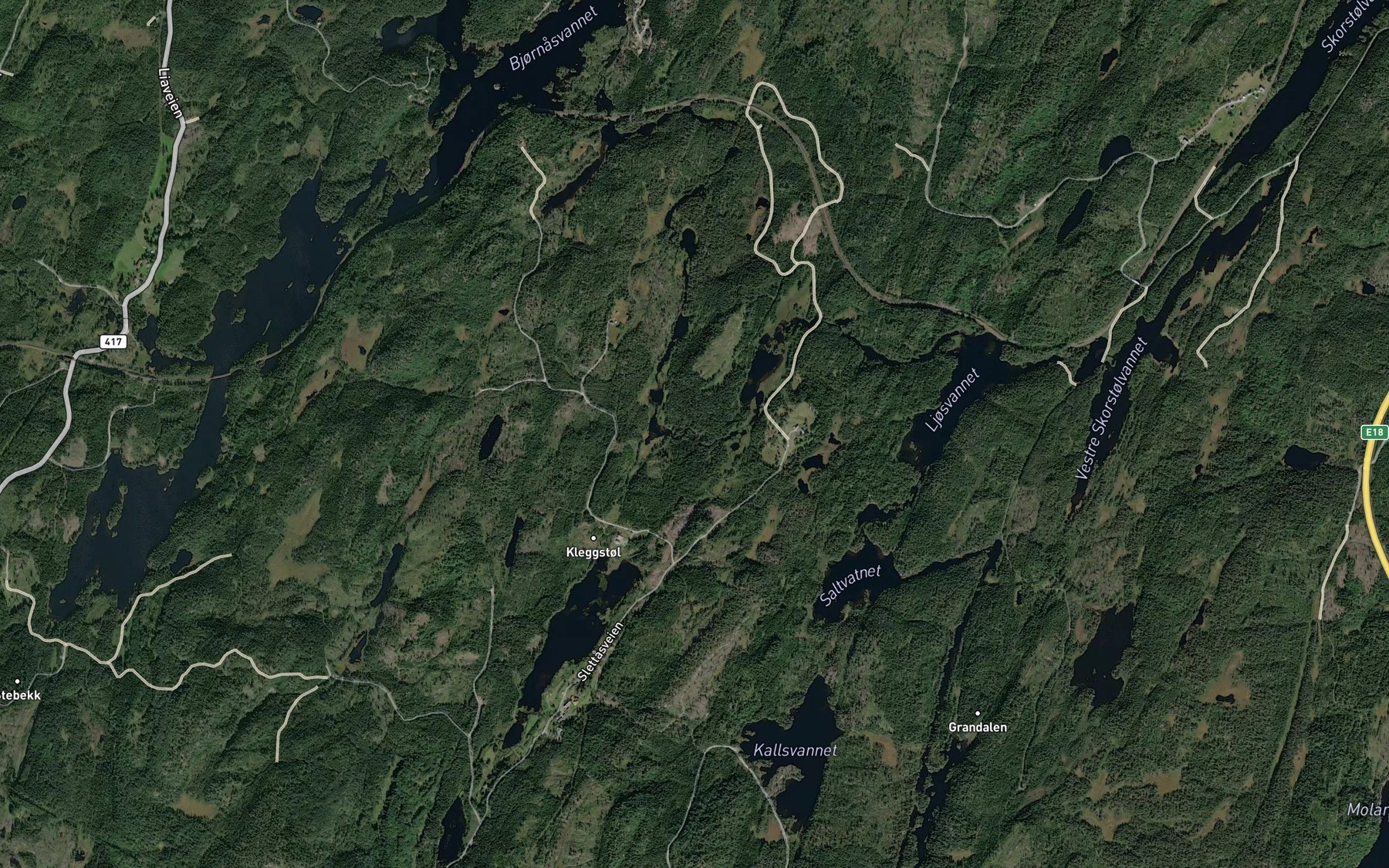 Satellite map of the Slettasfossen