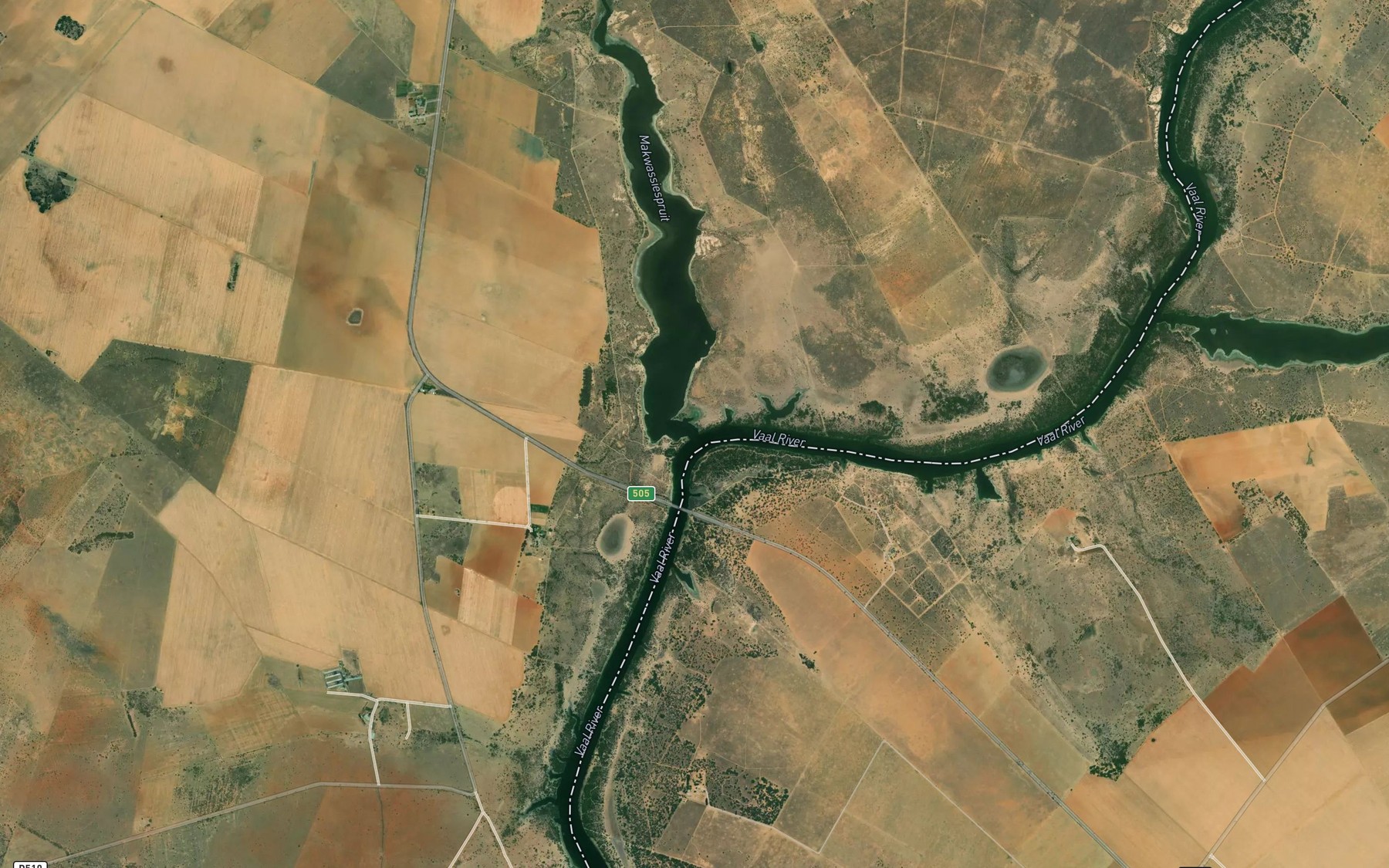 Satellite map of the Makwassiespruit