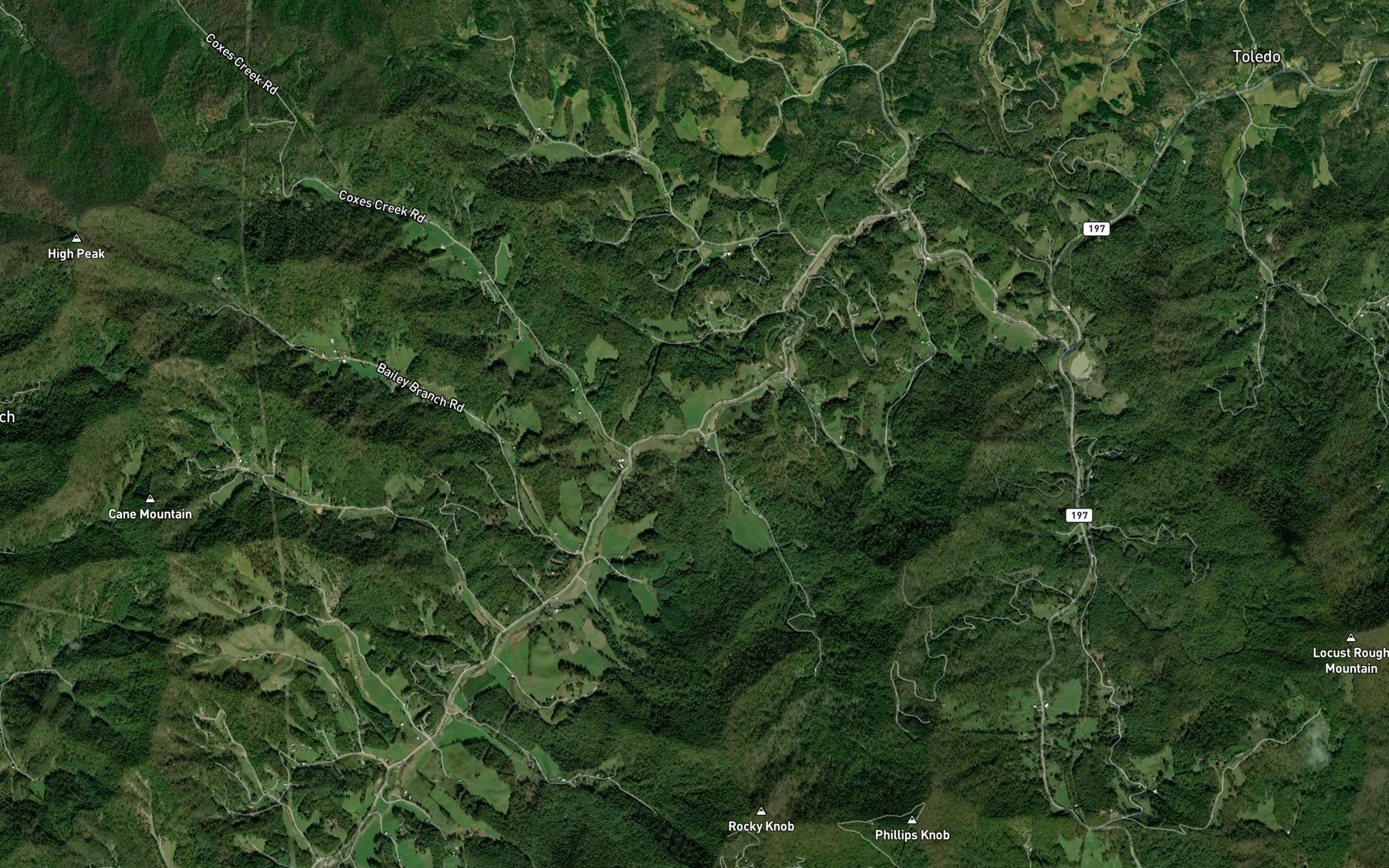 Satellite map of the Guilders Creek