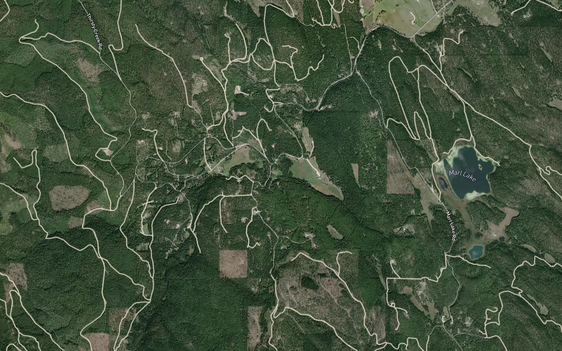 Satellite map of the Roberts Creek