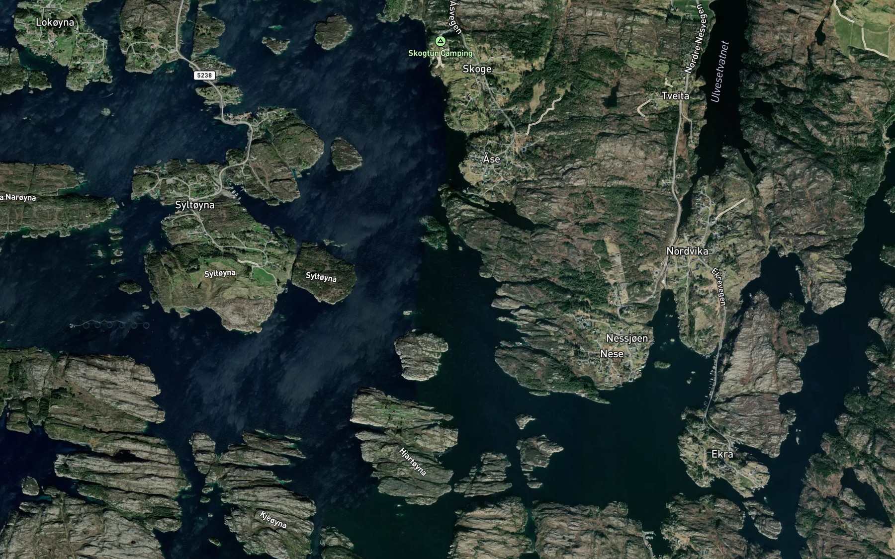 Satellite map of the Spikaren