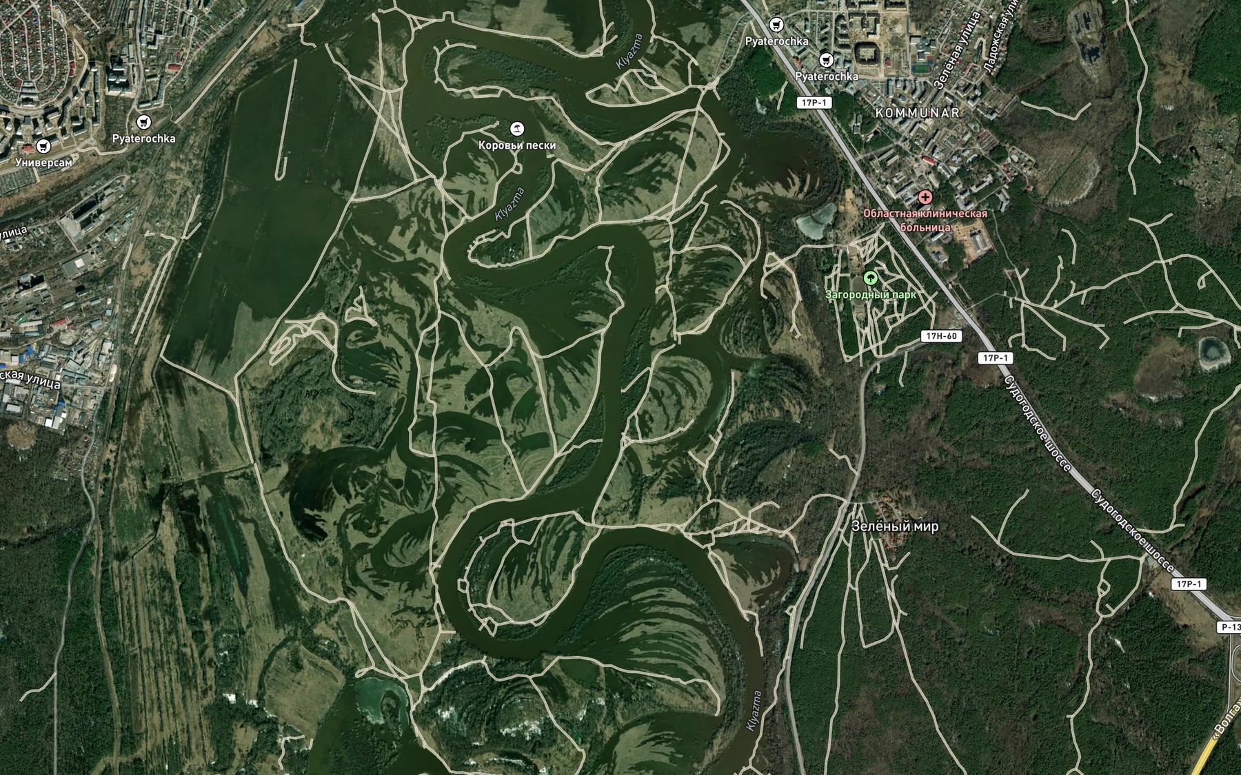 Satellite map of the Chernaya Rechka