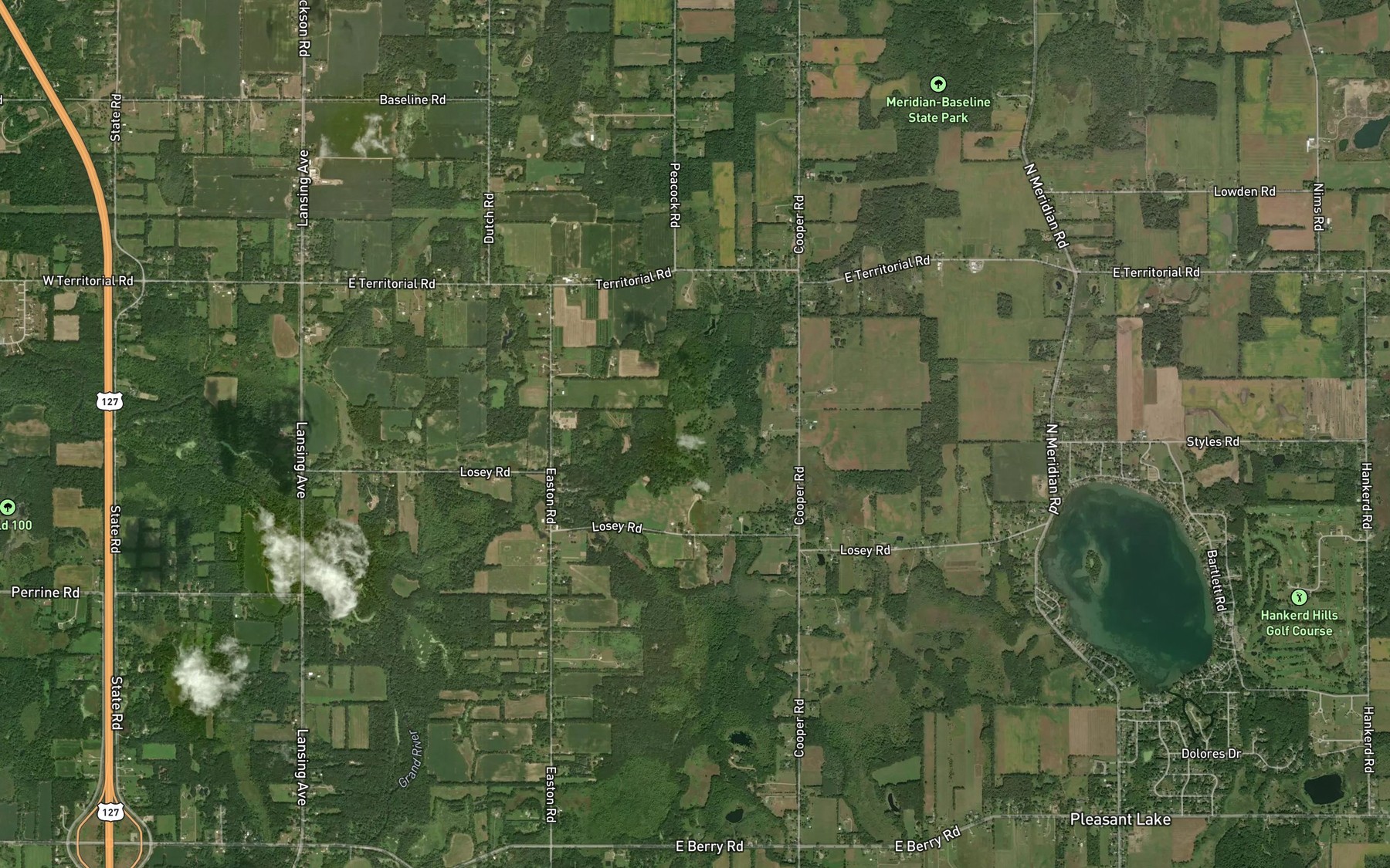 Satellite map of the Pleasant Lake Drain