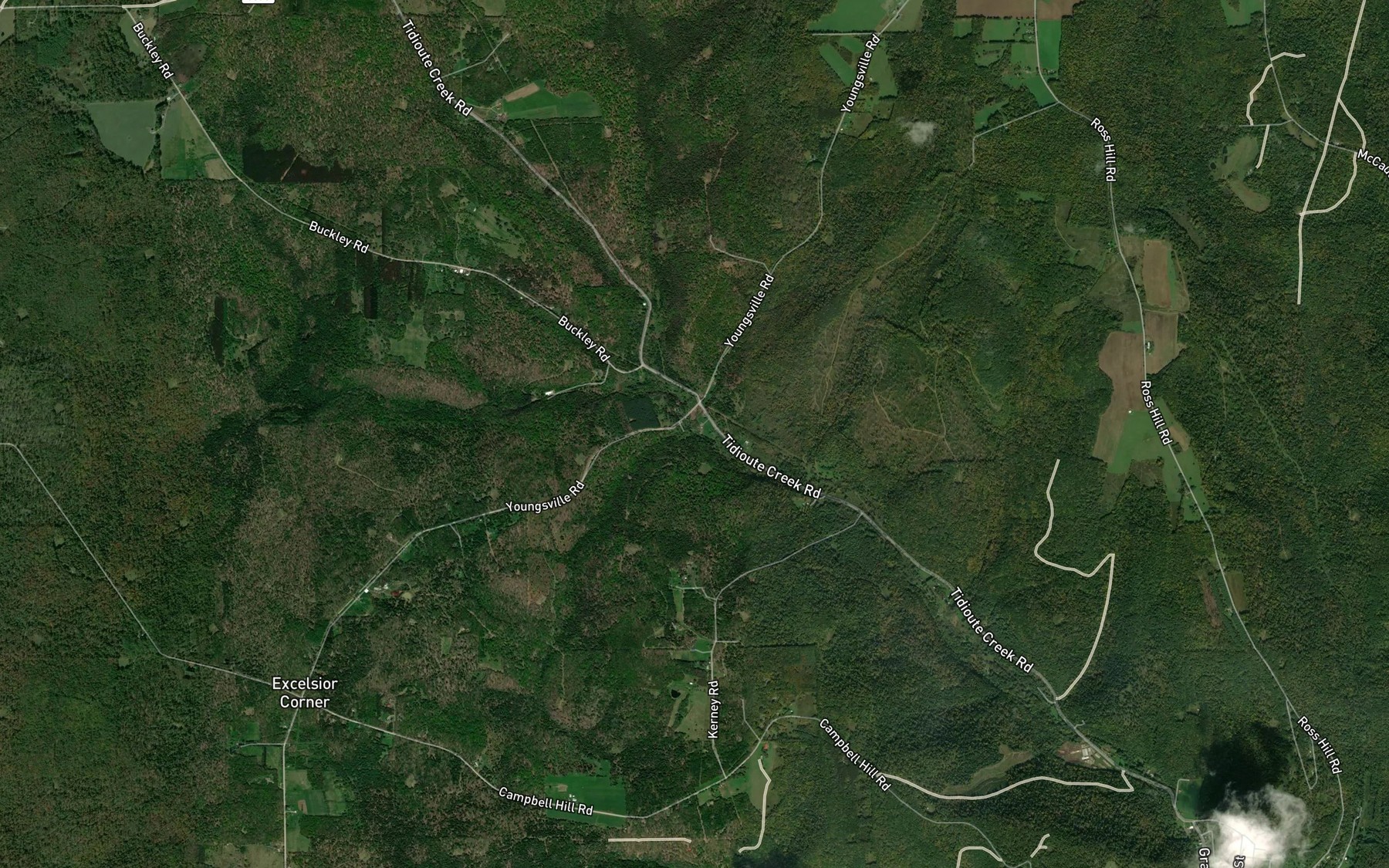 Satellite map of the Pedler Run