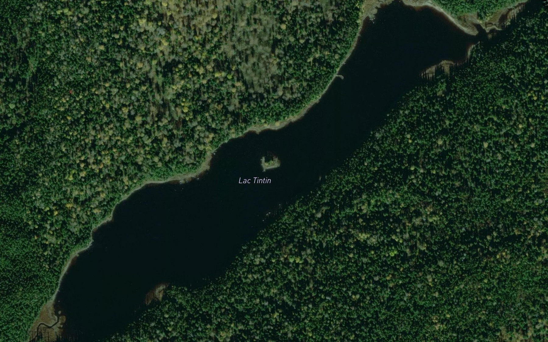 Satellite map of the Lac Tintin