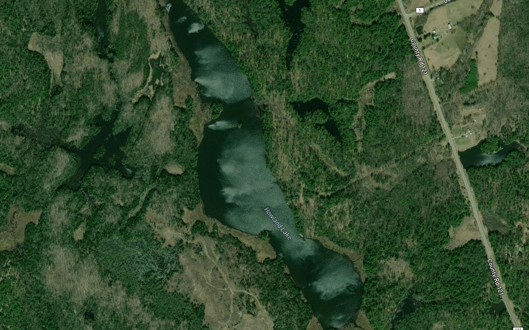 Satellite map of the Howland Lake