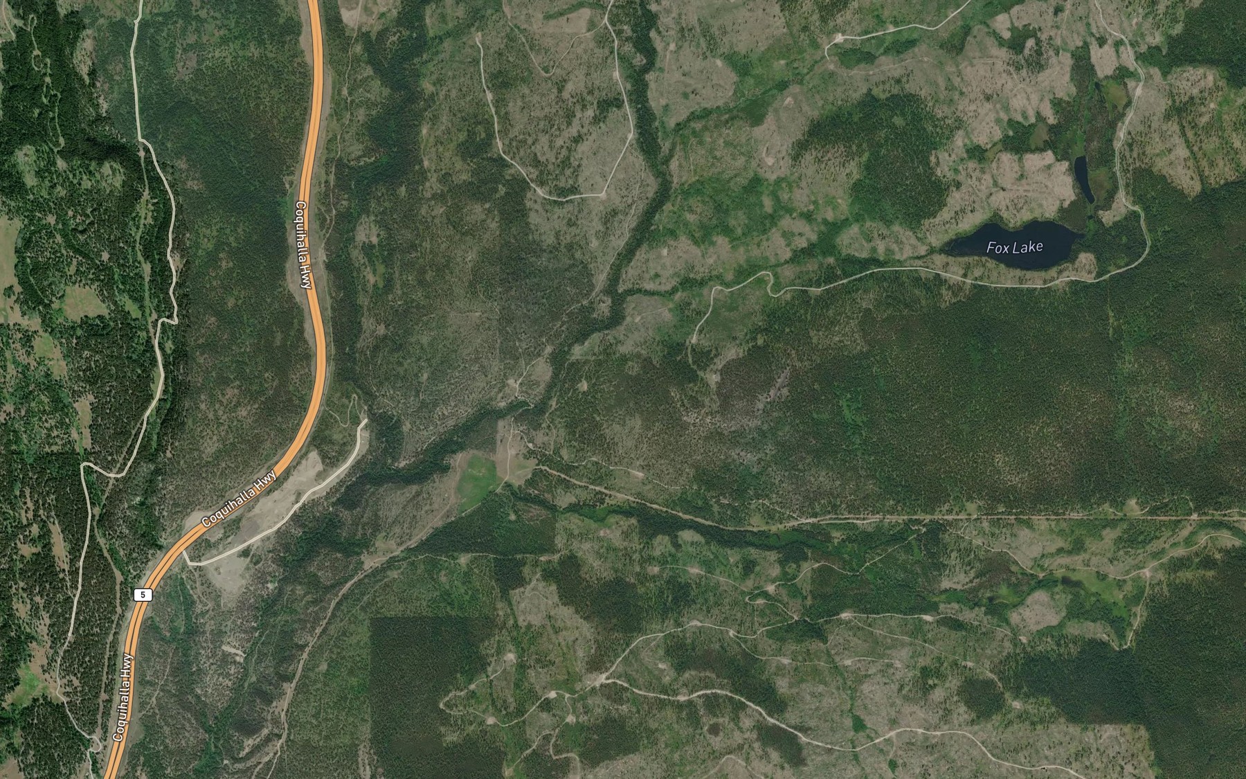 Satellite map of the Fox Creek