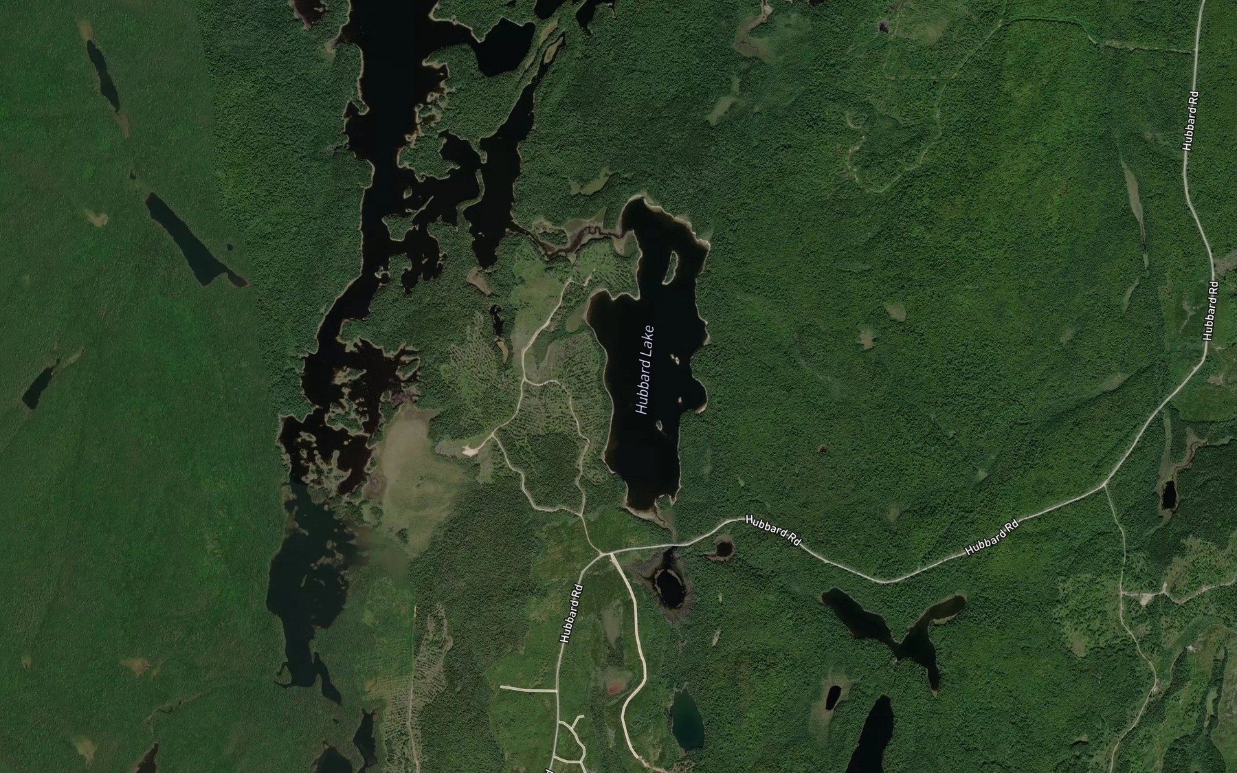 Satellite map of the Hubbard Creek