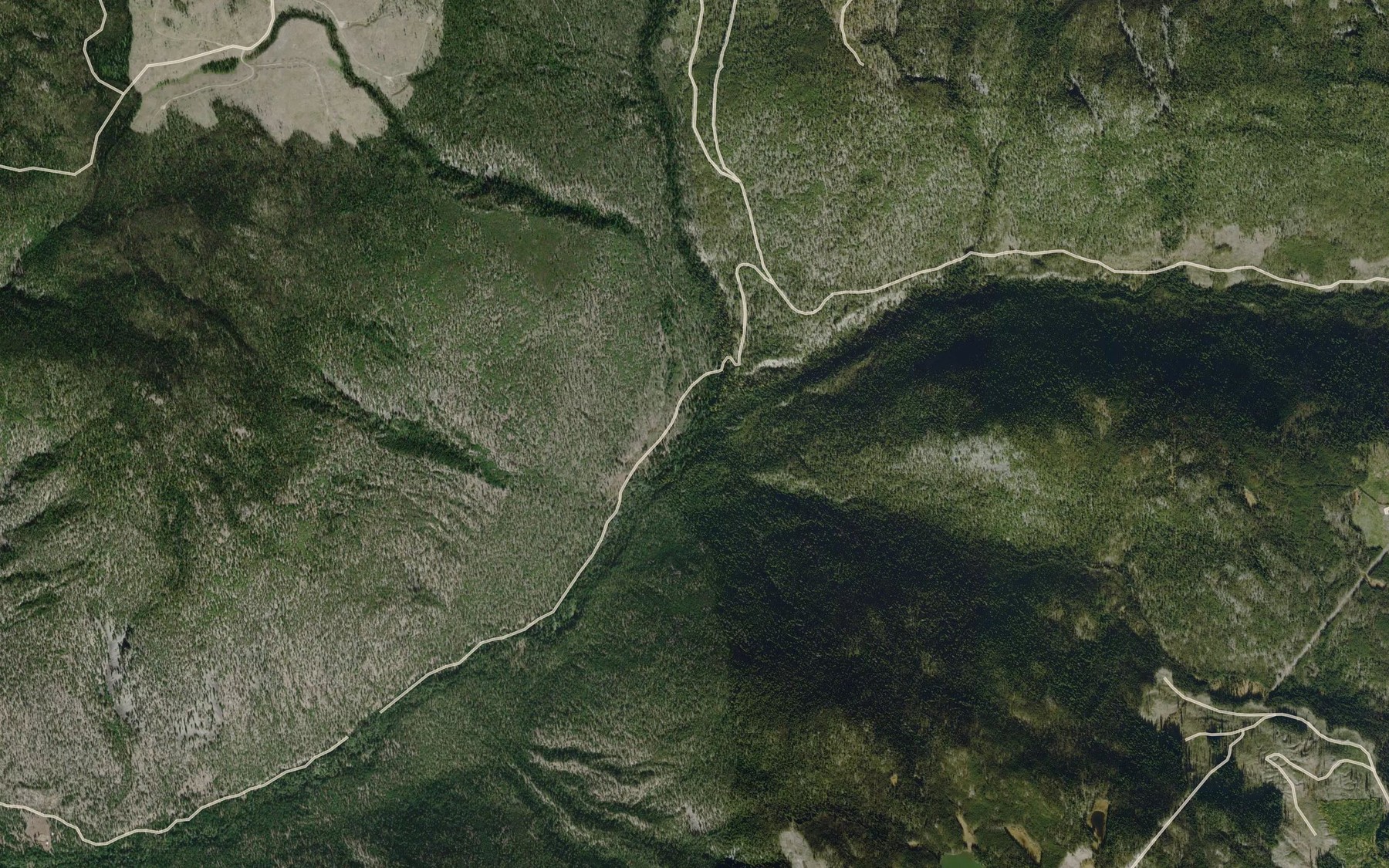 Satellite map of the Skuhost Creek