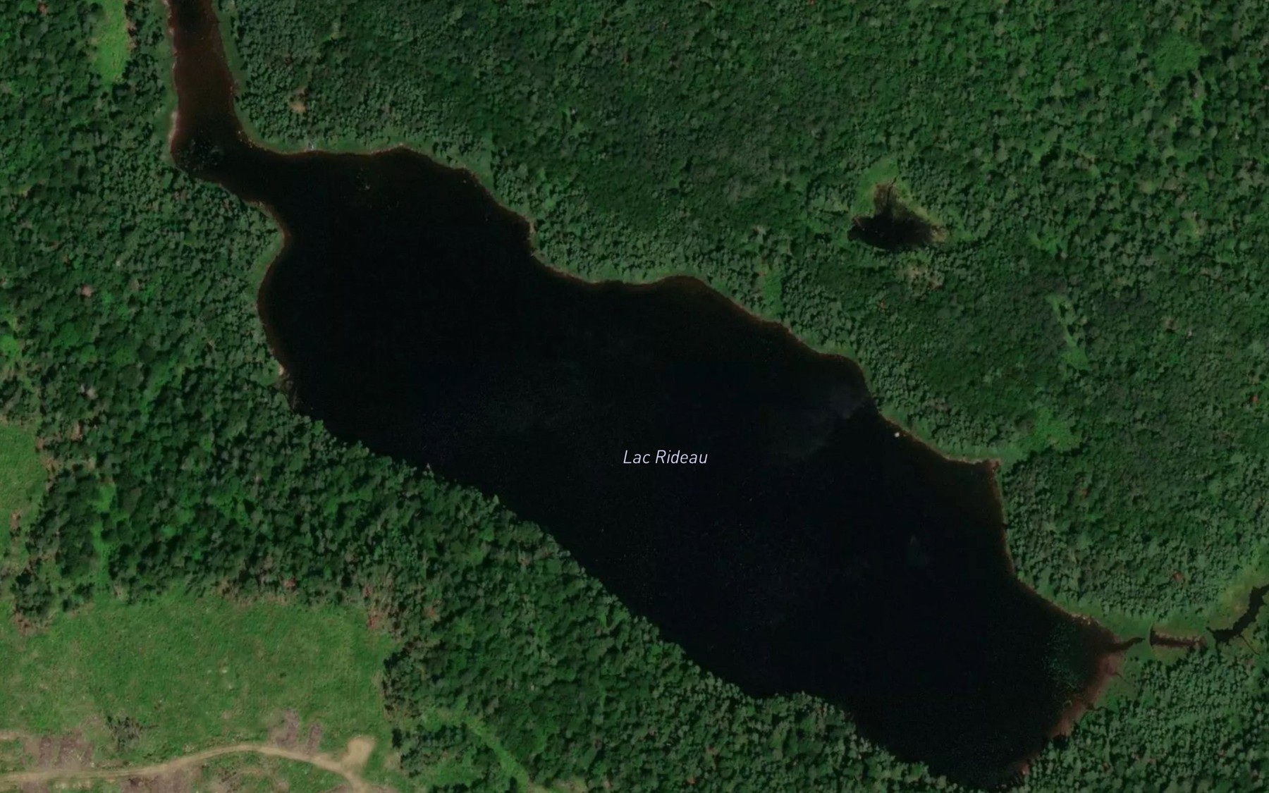 Satellite map of the Lac Rideau
