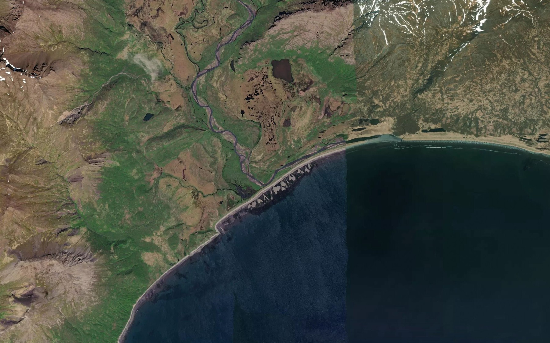 Satellite map of the Beaver River