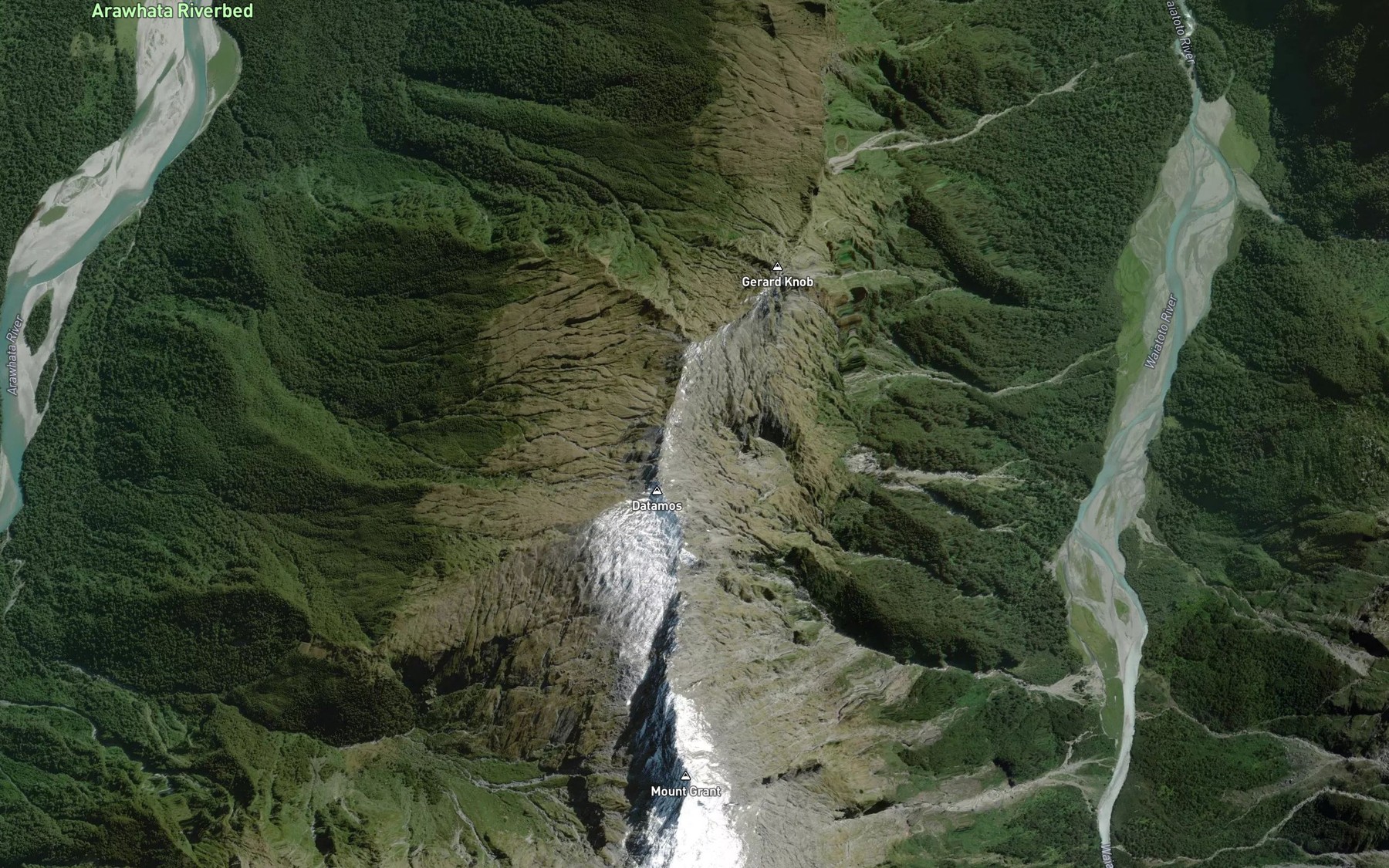 Satellite map of the Pleasant Creek
